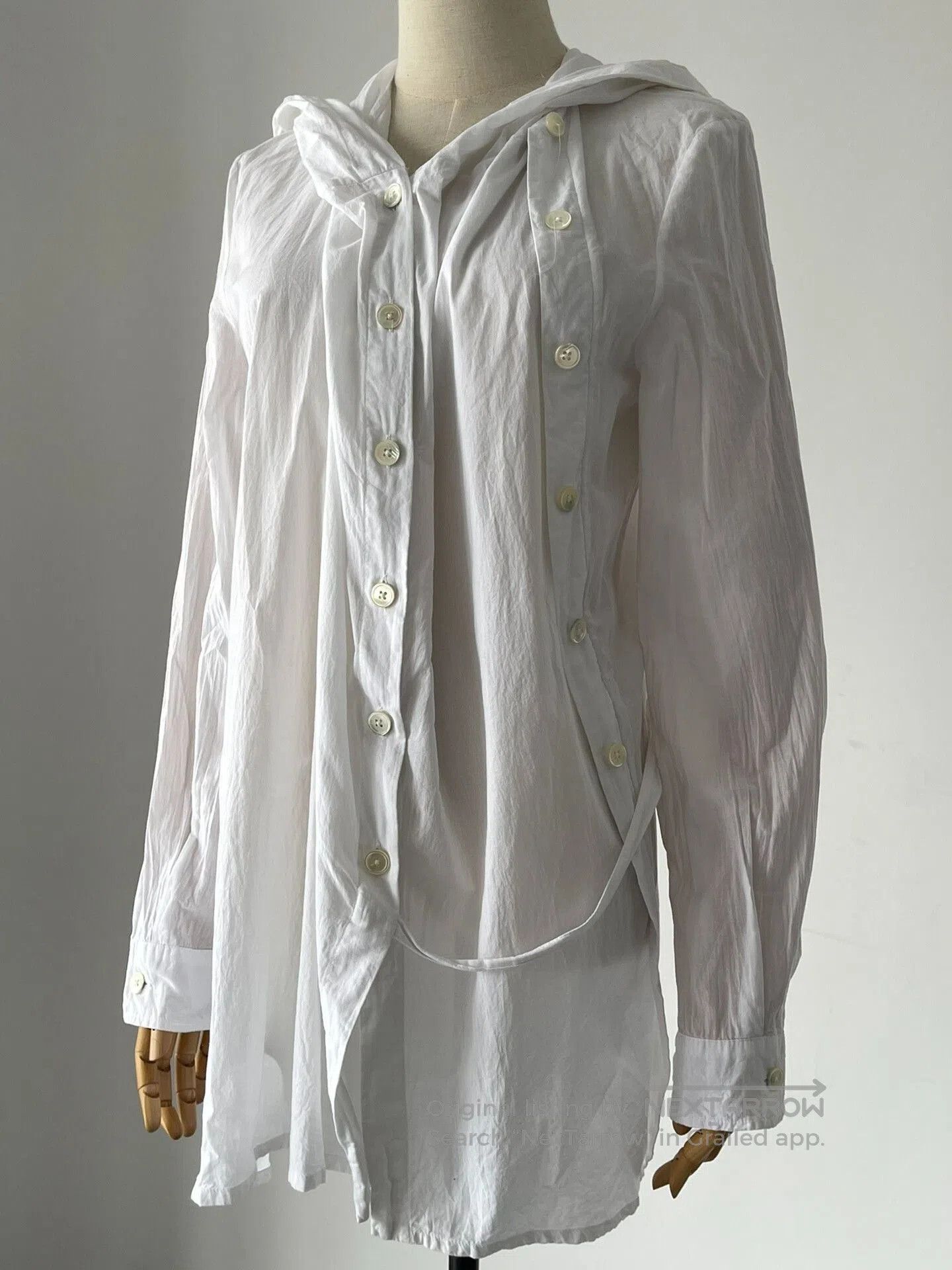 Ann Demeulemeester Ann Demeulemeester Double-breasted Hooded Shirt. Size S / US 4 / IT 40 - 1 Thumbnail