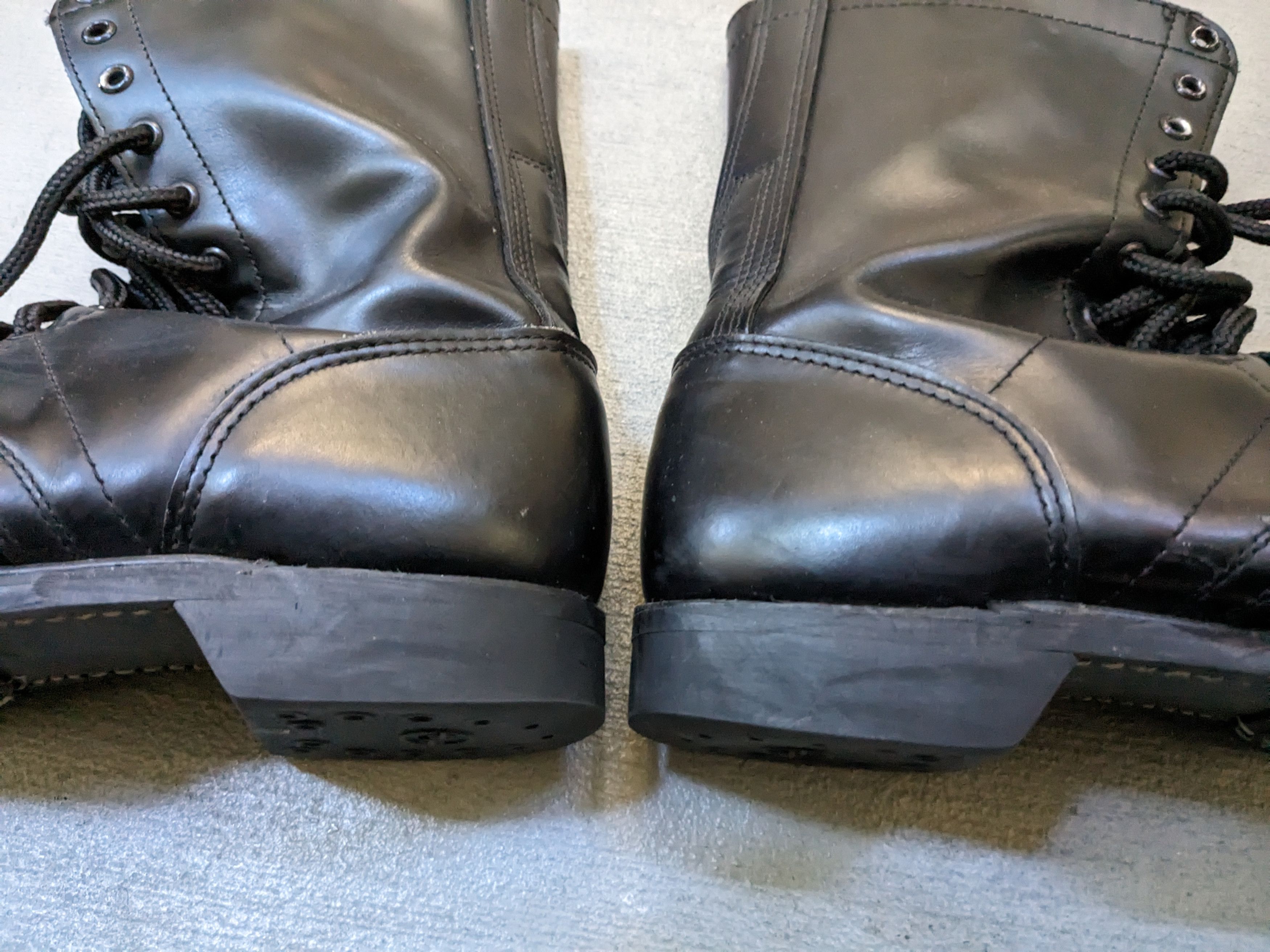 Vintage Vintage Combat Boots Black 8.5 Leather Biker Chunky Rubber Size US 8.5 / EU 41-42 - 4 Thumbnail