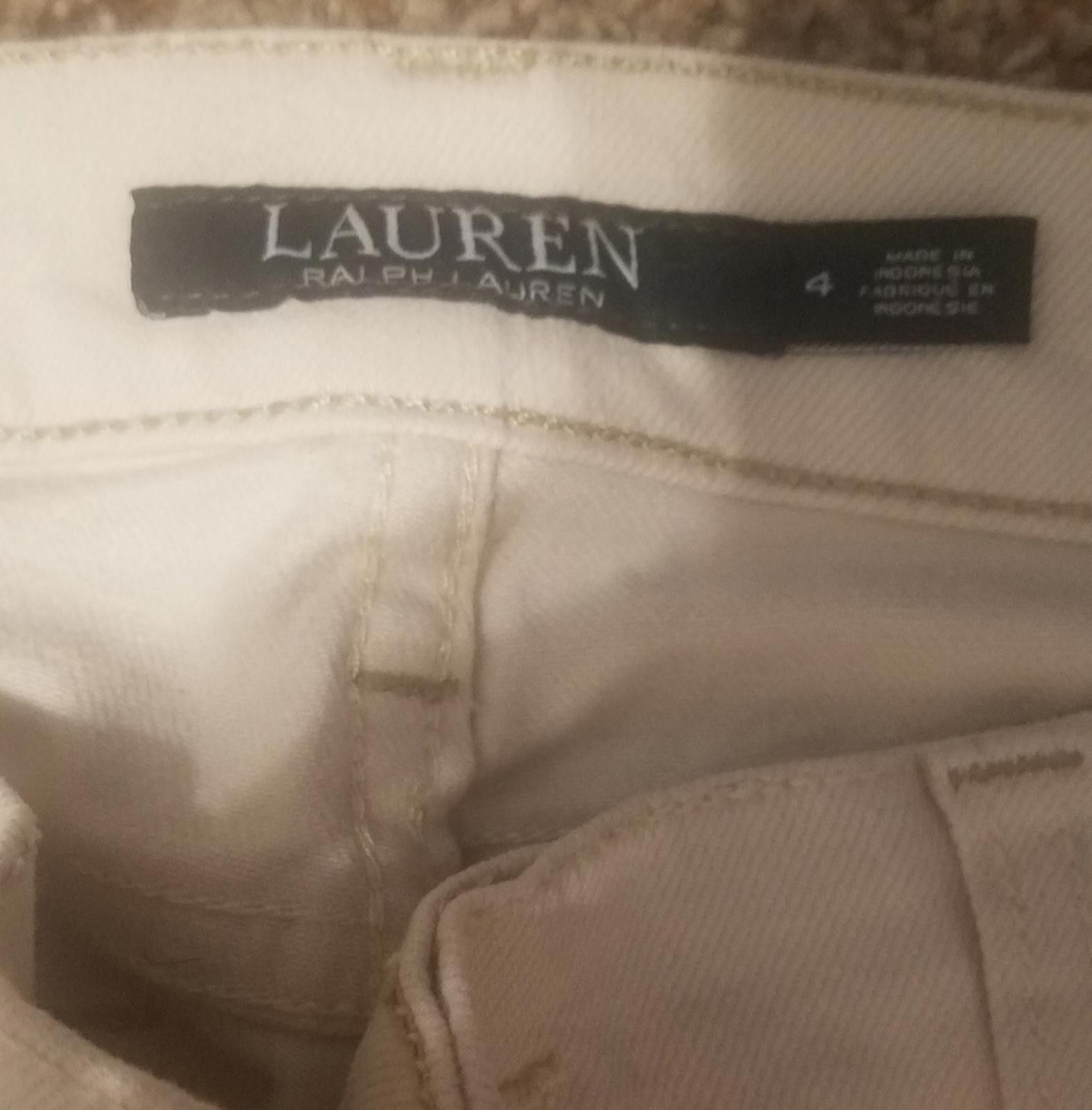 Lauren Ralph Lauren Lauren Ralph Lauren Cream Modern Straight Pants Size 4 Size 27" / US 4 / IT 40 - 3 Thumbnail