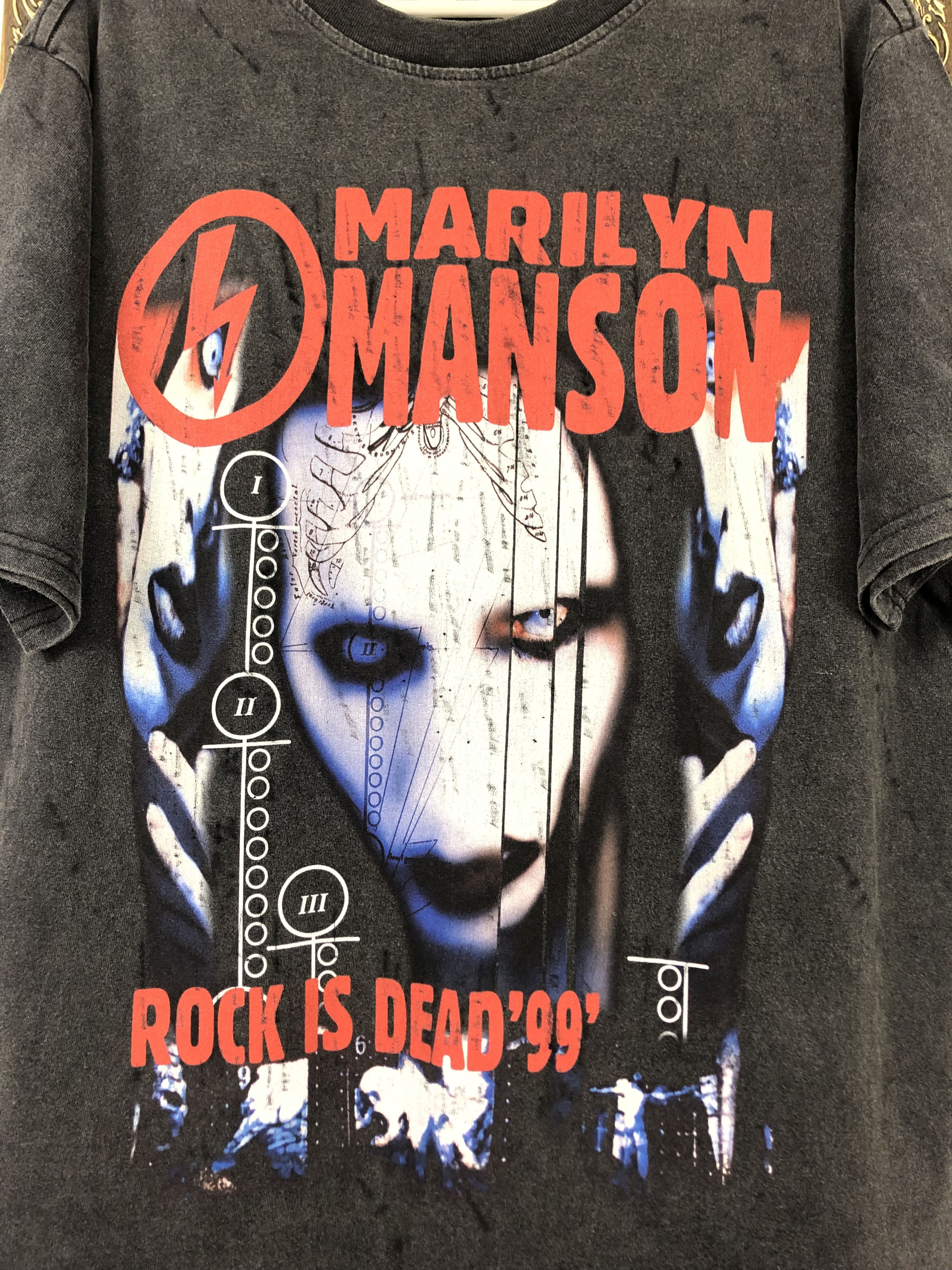 Band Tees Vintage 90's Marilyn Manson Rock Is Dead Band Tee Shirt Rare Size US L / EU 52-54 / 3 - 5 Thumbnail