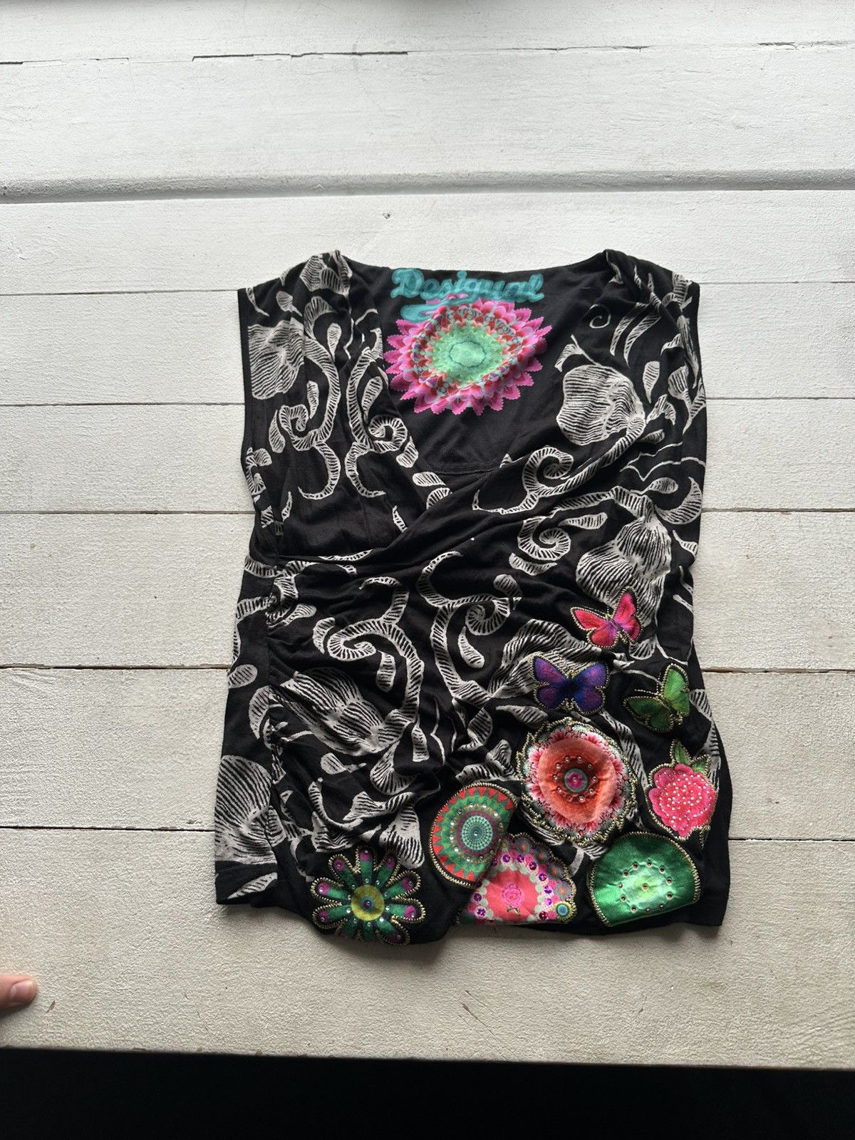 Desigual 🚨Desigual Womens Mesh Jacket Face JPG Style Rare Old Money Size L / US 10 / IT 46 - 1 Thumbnail