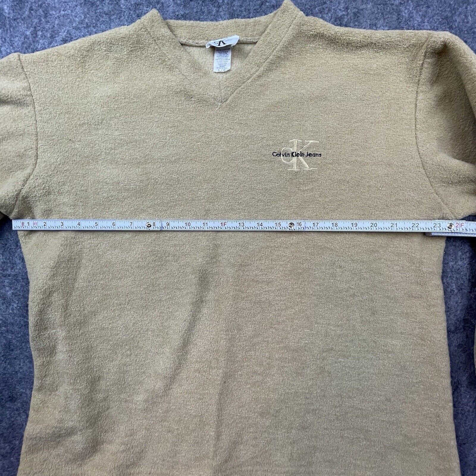 Calvin Klein Vintage Calvin Klein Sweatshirt Womens Large Tan Terrycloth Size L / US 10 / IT 46 - 5 Thumbnail