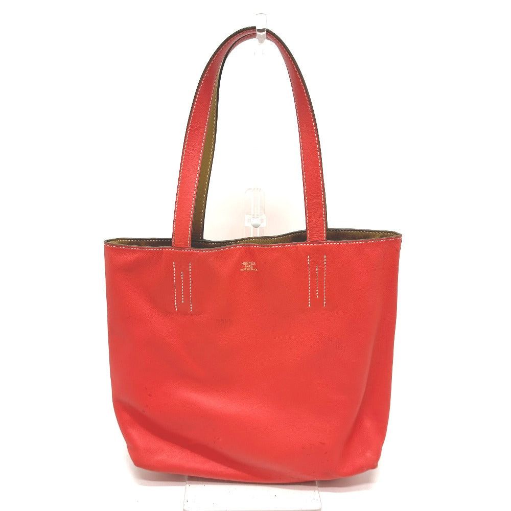 Hermes Hermes Sense Of Dooble 28 Reversible Shawl Tote Bag Leather Women Beige/Pink Size ONE SIZE - 1 Thumbnail