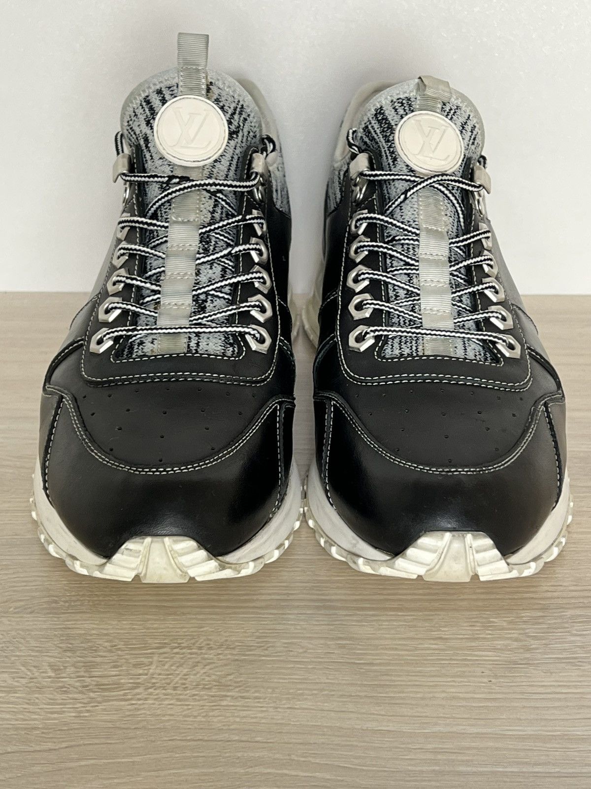 Louis Vuitton Louis Vuitton Black Leather Knit Technical Runner Sneakers Size US 8.5 / EU 41-42 - 5 Thumbnail