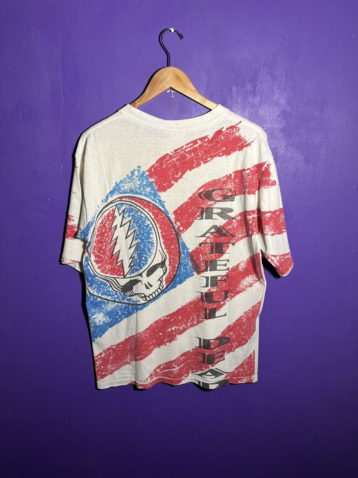 Band Tees × Grateful Dead × Vintage Vintage 90s Grateful Dead American flag AOP band t-shirt Size US L / EU 52-54 / 3 - 2 Thumbnail
