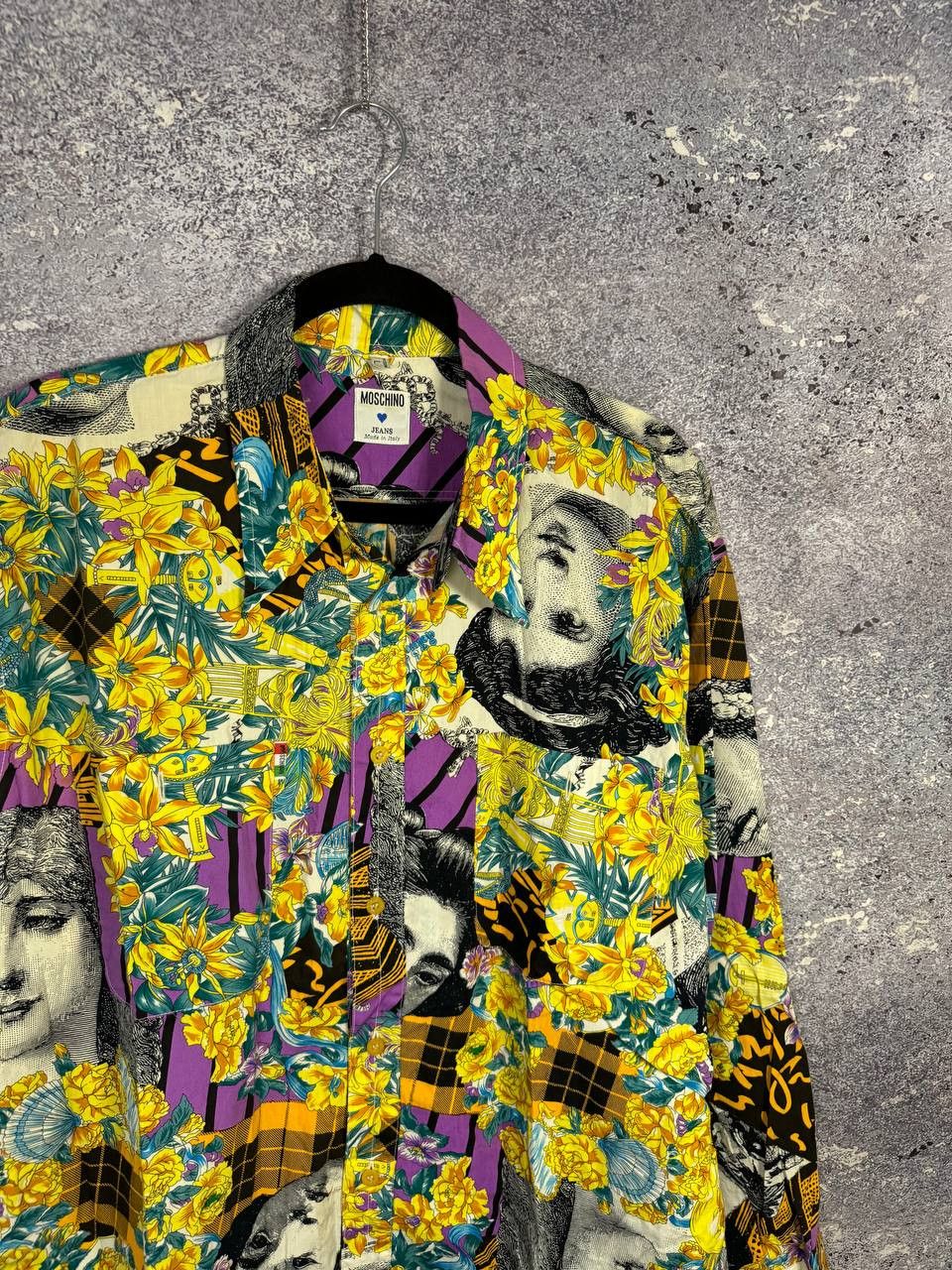 Designer × Moschino × Vintage Moschino Jeans Faces Shirt Men's Long Sleeve Shirt Vintage Size US L / EU 52-54 / 3 - 4 Thumbnail