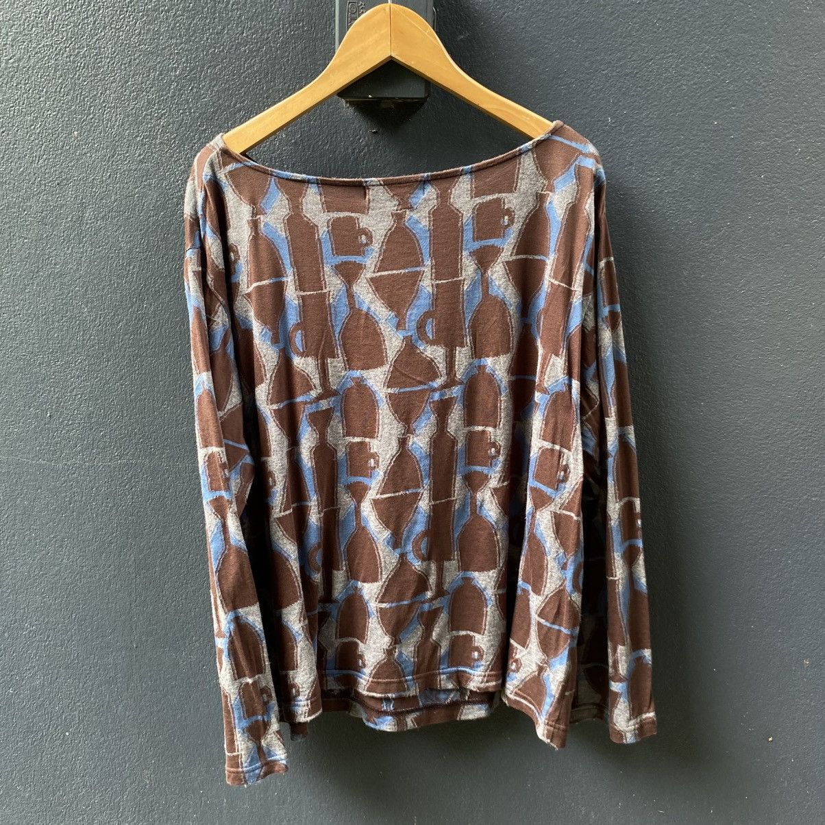 Ne-Net Né-net Brown Geometric Print Long Sleeve Top Size XS / US 0-2 / IT 36-38 - 2 Thumbnail