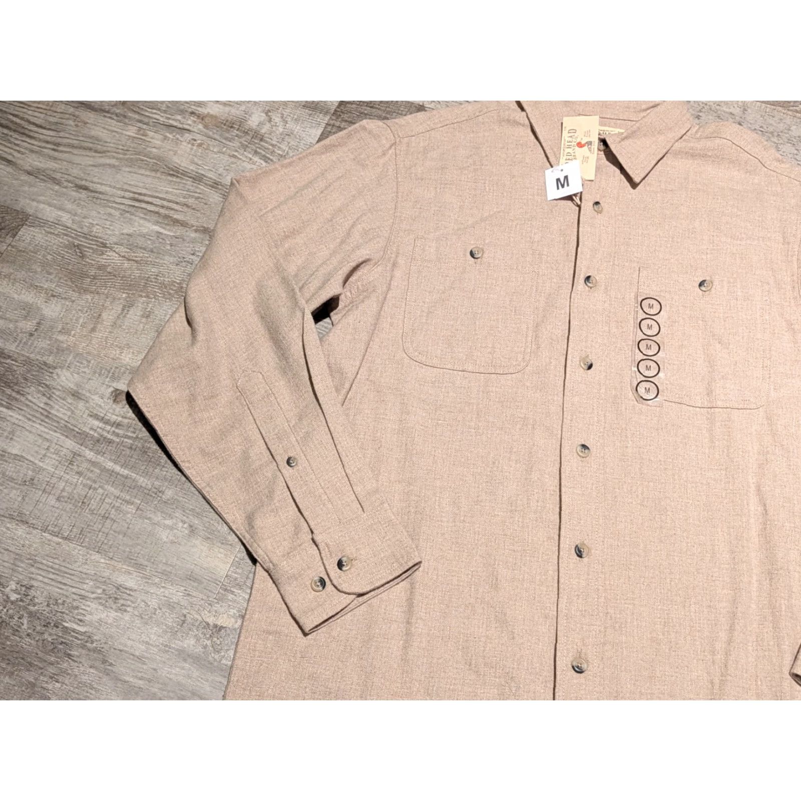 Vintage NWT RedHead Ozark Mountain Solid Flannel Shirt Men M Oatmeal Beig e Cotton Long Sleeve Button-Up Pockets Casual Vintage No (adjusted) Size US M / EU 48-50 / 2 - 5 Thumbnail