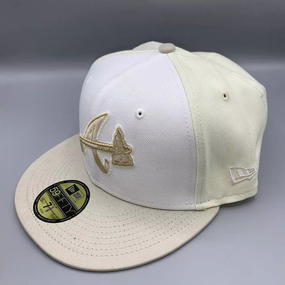 New Era Atlanta Braves Hat Men 7 5/8 59Fifty New Era MLB Fitted Cap Size ONE SIZE - 3 Thumbnail