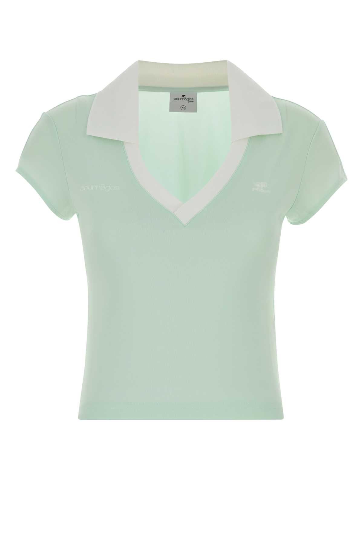 Courreges Mint Green Polyester Polo Shirt Size XS / US 0-2 / IT 36-38 - 1 Thumbnail