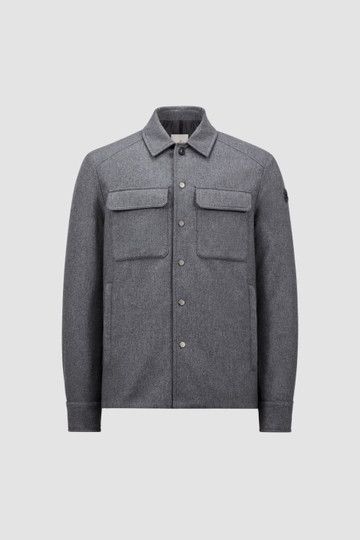 Moncler o1s22i1n1124 Cashmere Down Shirt Jacket in Grey Size US L / EU 52-54 / 3 - 1 Thumbnail