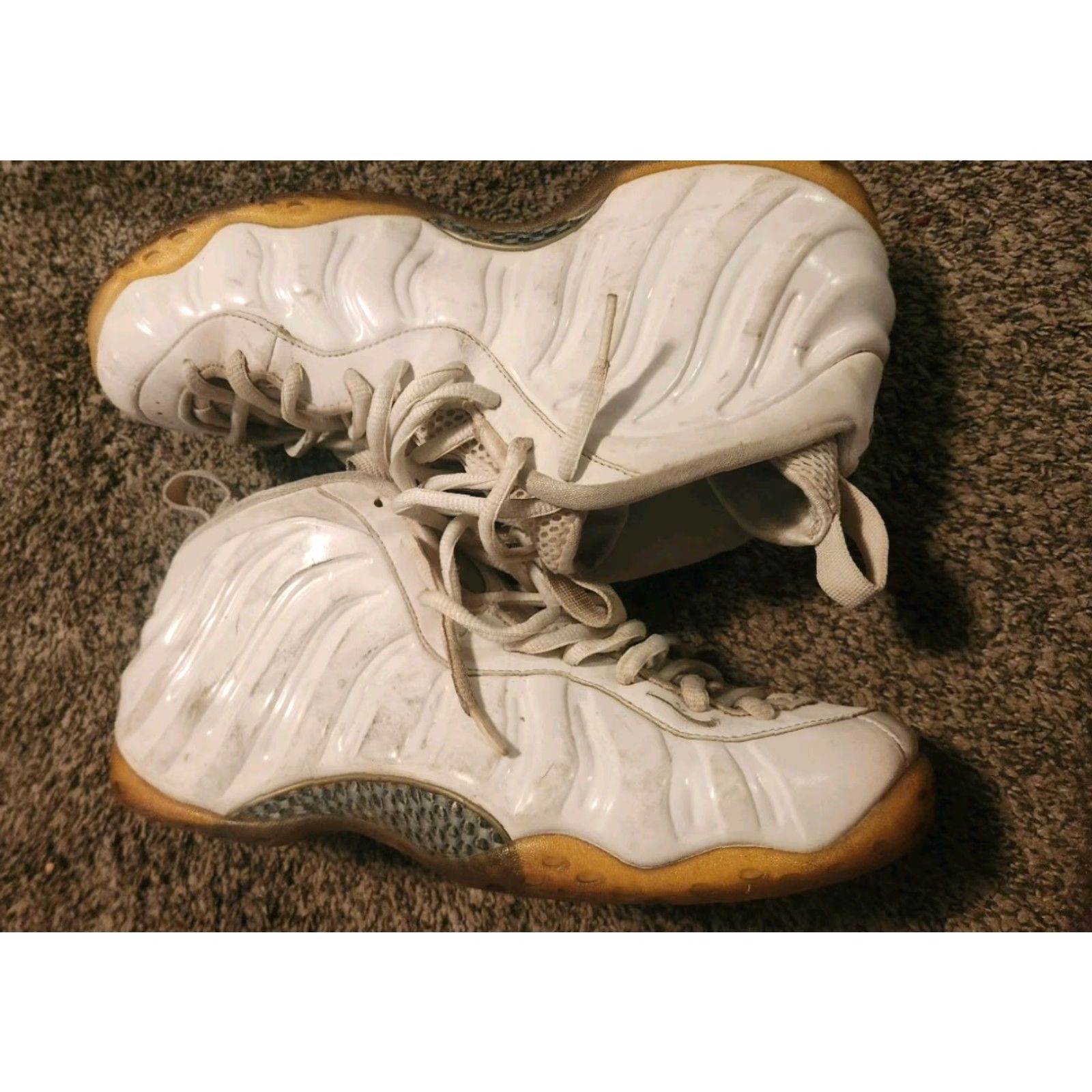 Nike Nike Air Foamposite One White-Out Sneaker Mens 10.5 Size White 2013 Foamposite Basketball Shoes Size US 11 / EU 44 - 2 Thumbnail