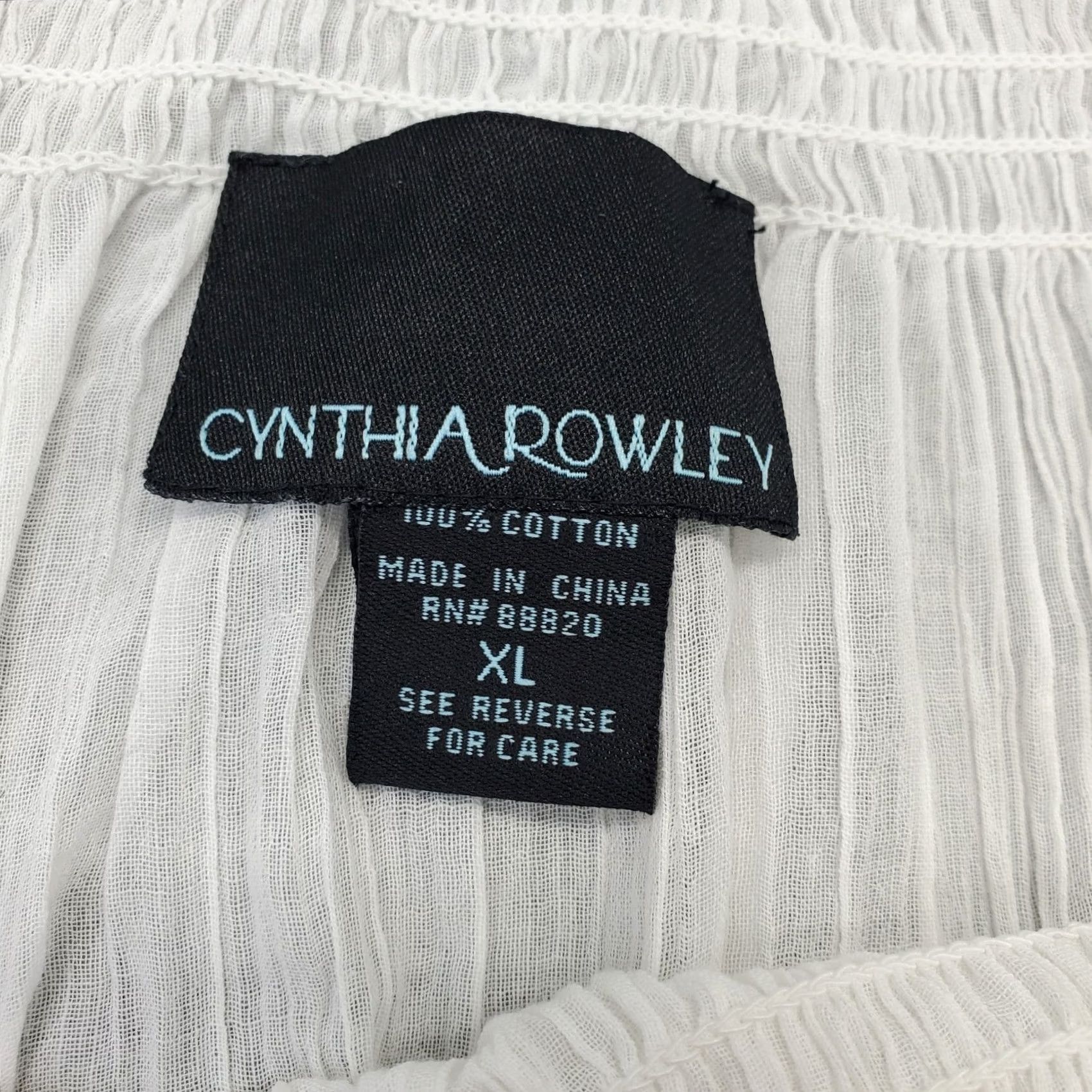 Cynthia Rowley Cynthia Rowley Blouse Womens XL White Sheer Shirred Off Shoulder Smocked Waist Shirt Womens XL White Sheer Blouse Size XL / US 12-14 / IT 48-50 - 6 Thumbnail