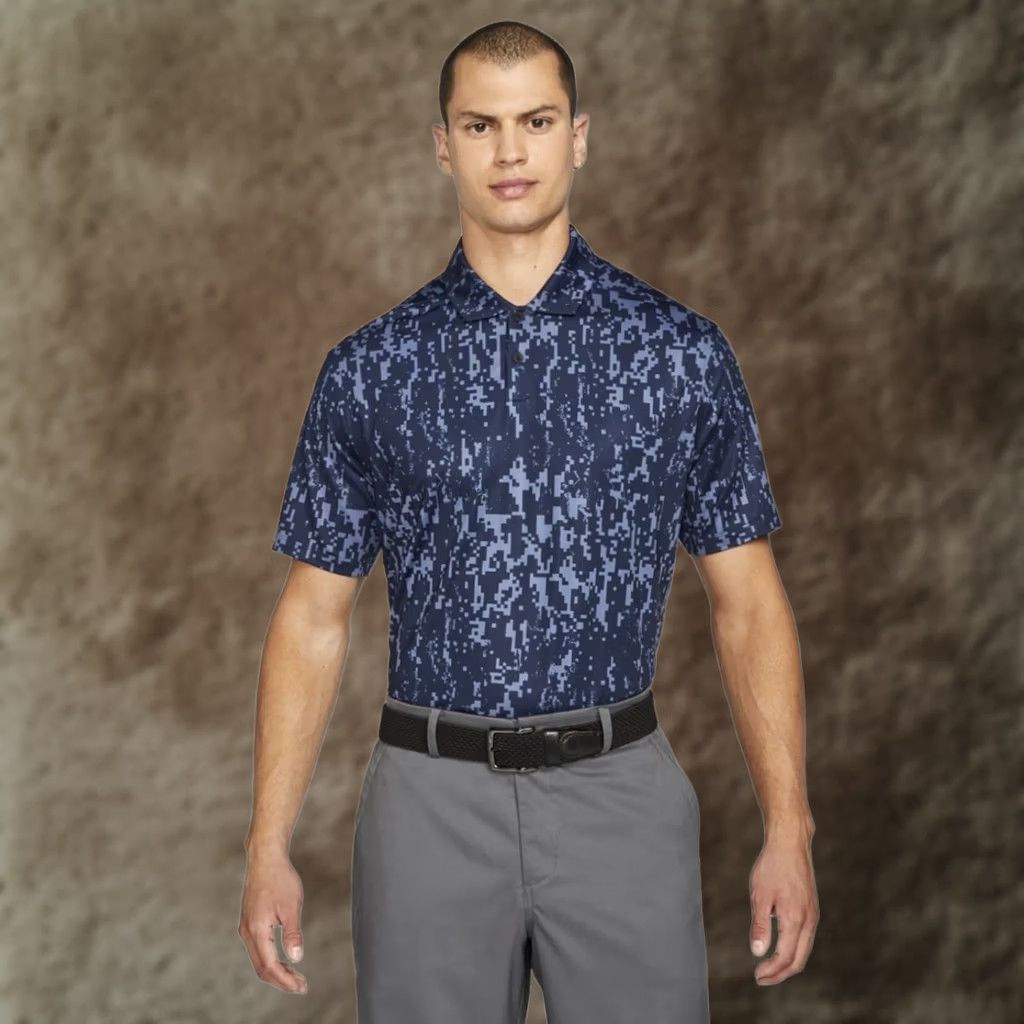 Nike VINTAGE Nike Golf Vapor Digital Camo Polo Mens XL Blue Dri-Fit Wick Performance Stretch Size US XL / EU 56 / 4 - 1 Thumbnail