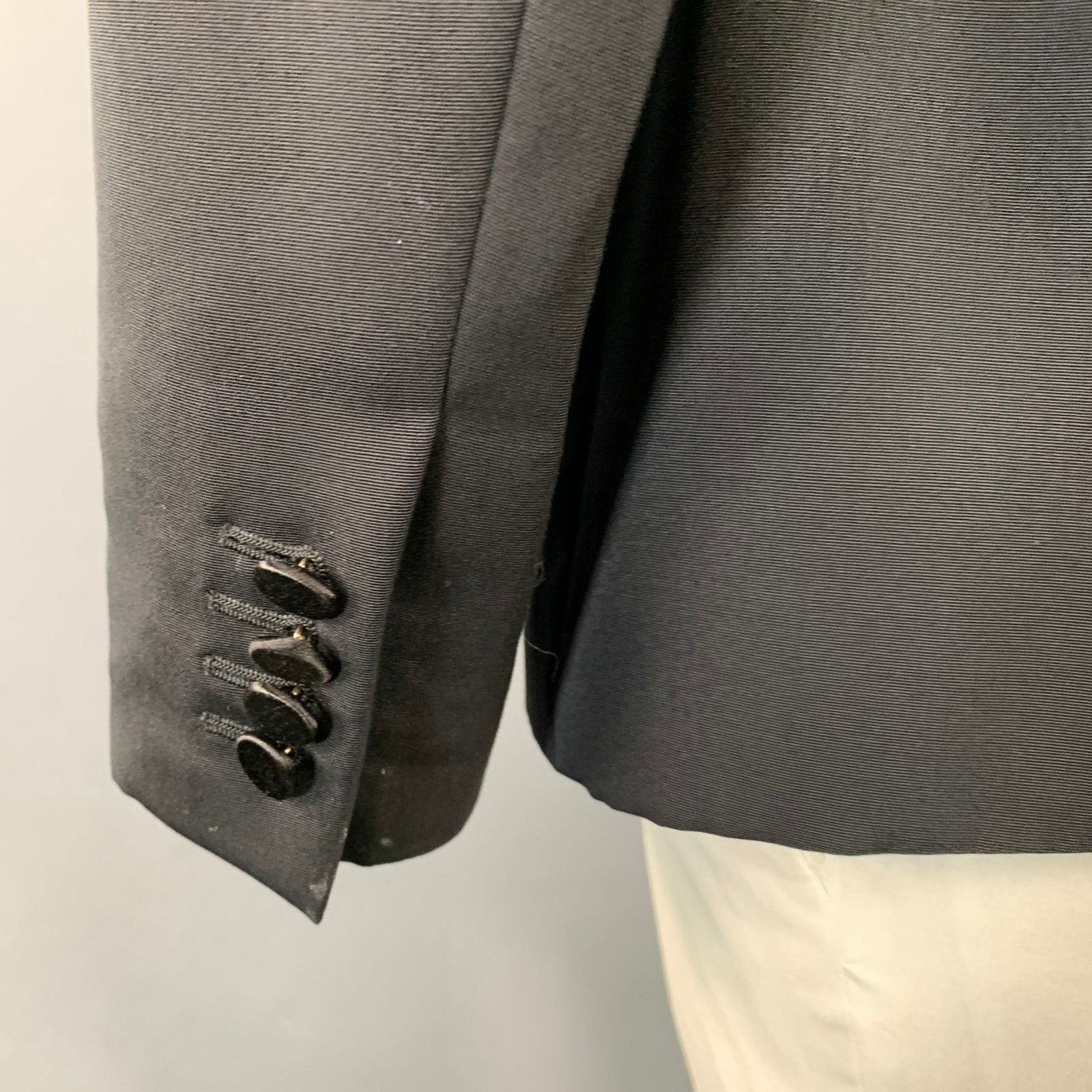 Burberry Prorsum BURBERRY PRORSUM Size 44 Wool Notch Lapel Tuxedo Sport Coat Size 44R - 4 Thumbnail
