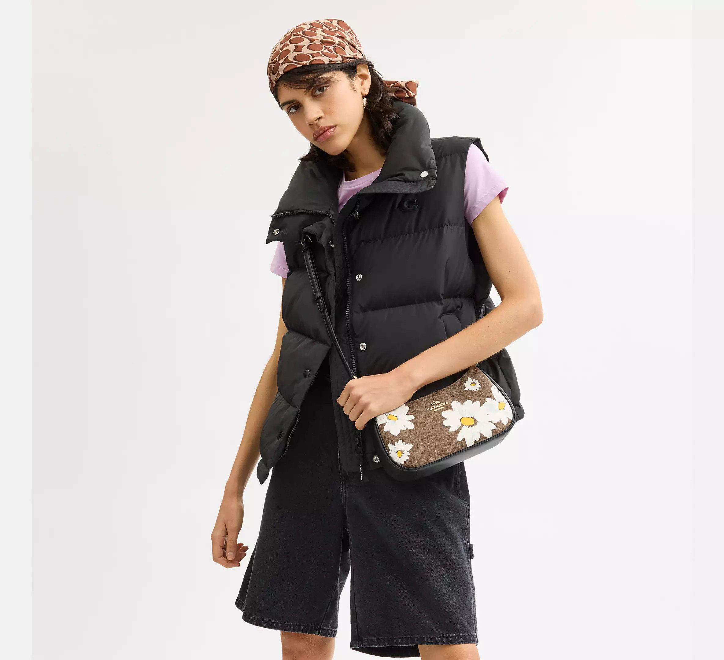 Coach Teri Shoulder Bag In Signature Canvas With Floral CZ586 Size ONE SIZE - 10 Thumbnail