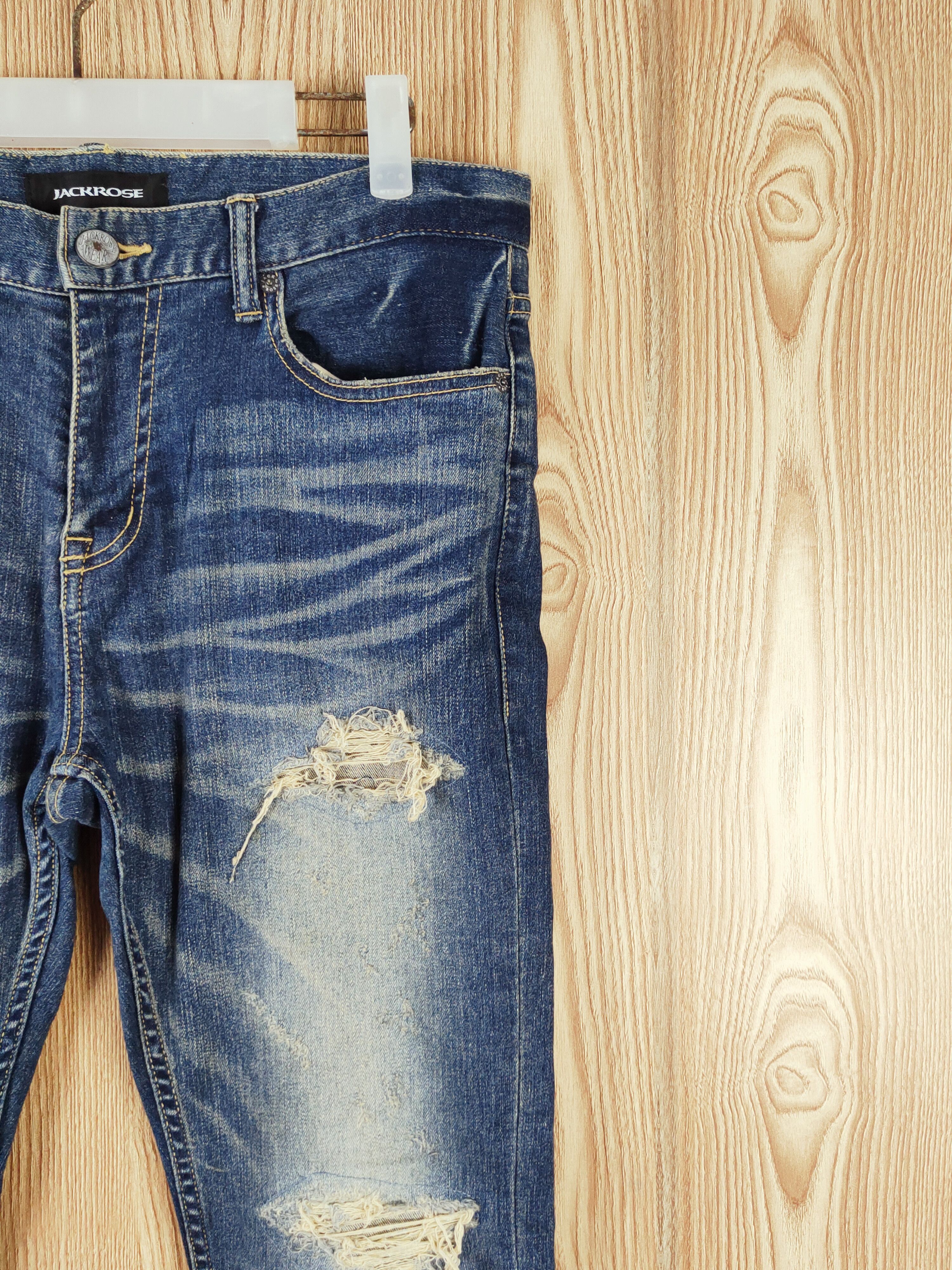 JACKROSE Jack Rose Blue Distressed Ripped Jeans #W191 Size 27" / US 4 / IT 40 - 5 Thumbnail