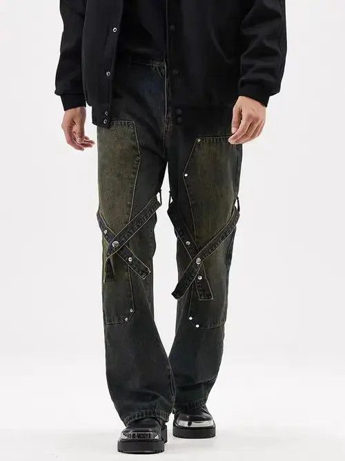 Jean Workwear wide-leg jeans with retro strappy design Size US 32 / EU 48 - 6 Thumbnail