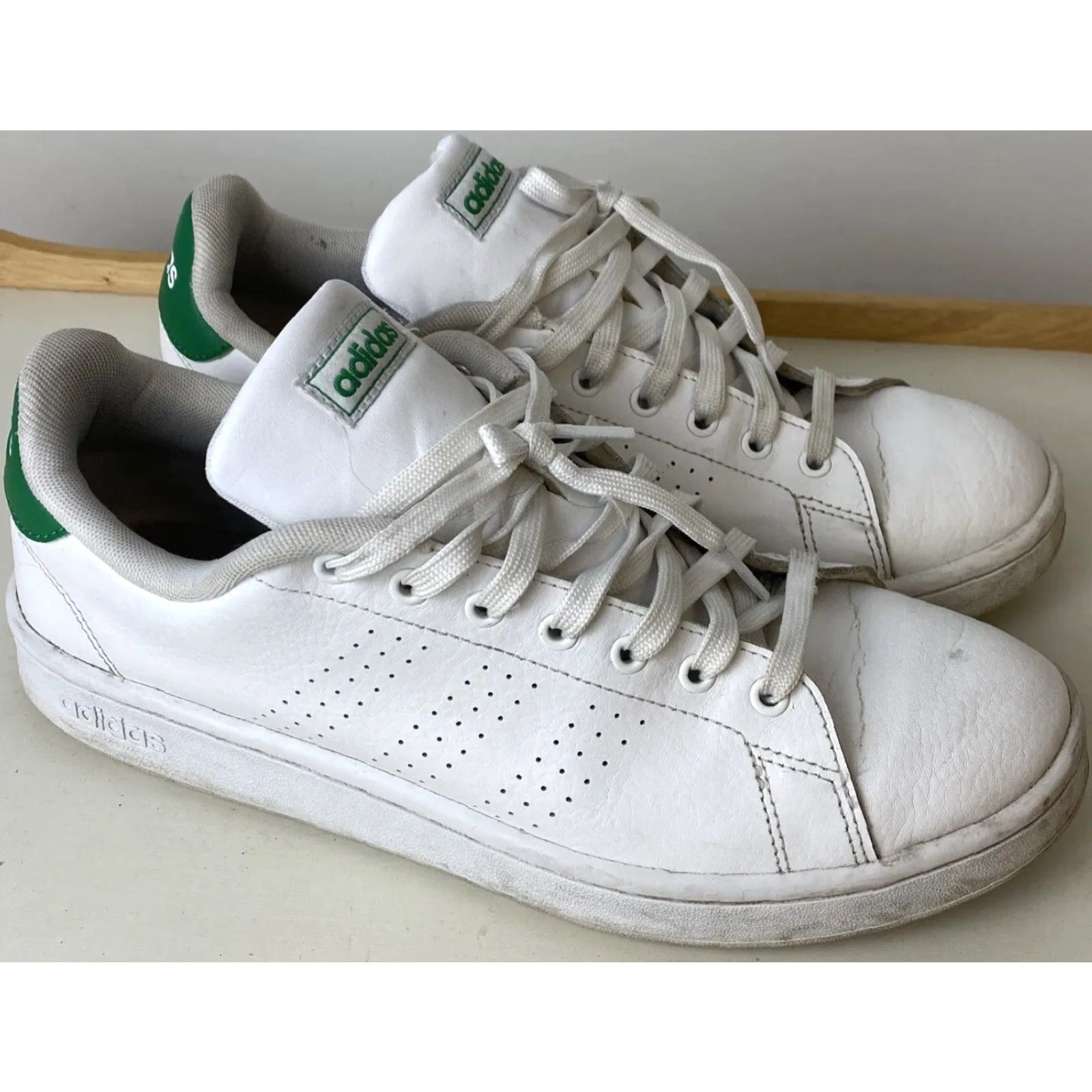 Adidas Adidas Cloudfoam Advantage Leather Sneakers Men Size 10 White ATHLETIC sneakers Size US 10 / EU 43 - 2 Thumbnail