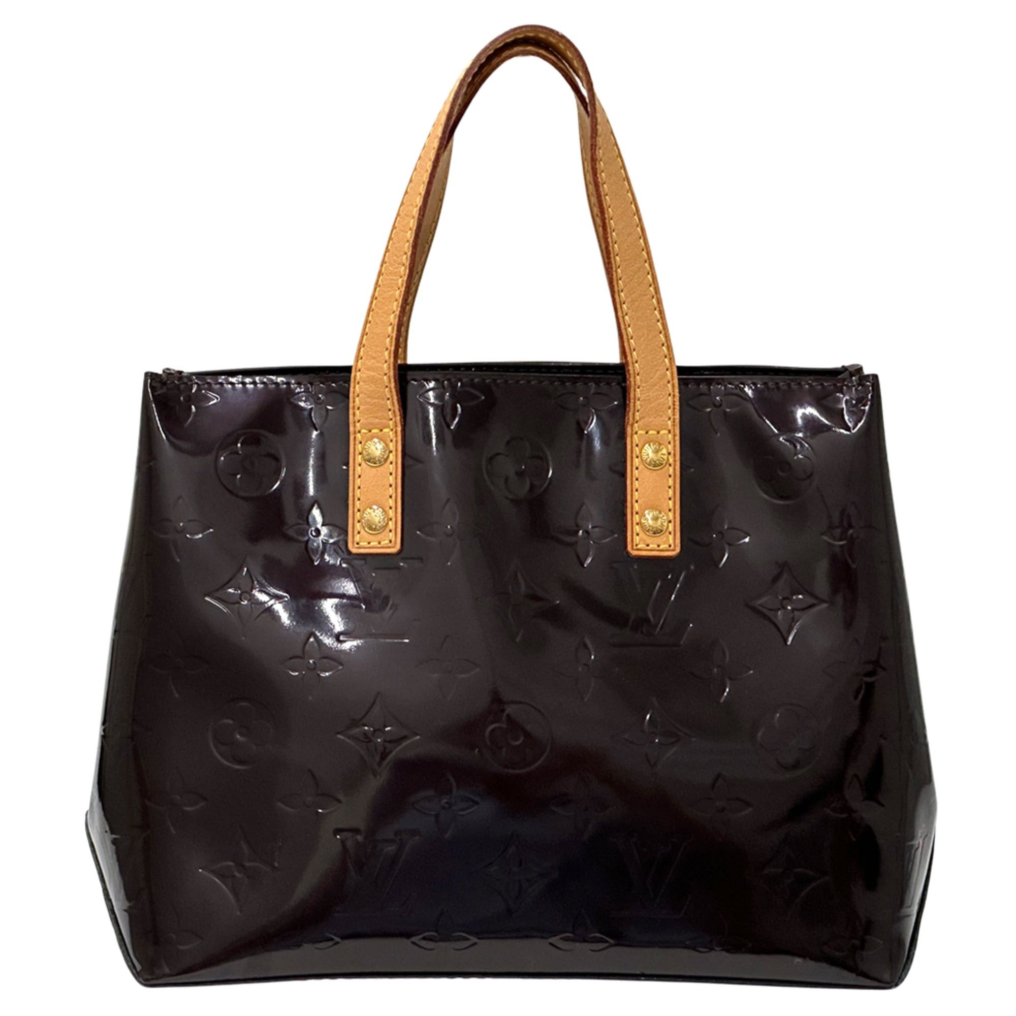 Louis Vuitton Louis Vuitton handbag, Monogram Vernis, women's brand Lead PM, Amarante, wine red, M91993, purple/red, mini bag, tote. Size ONE SIZE - 1 Thumbnail