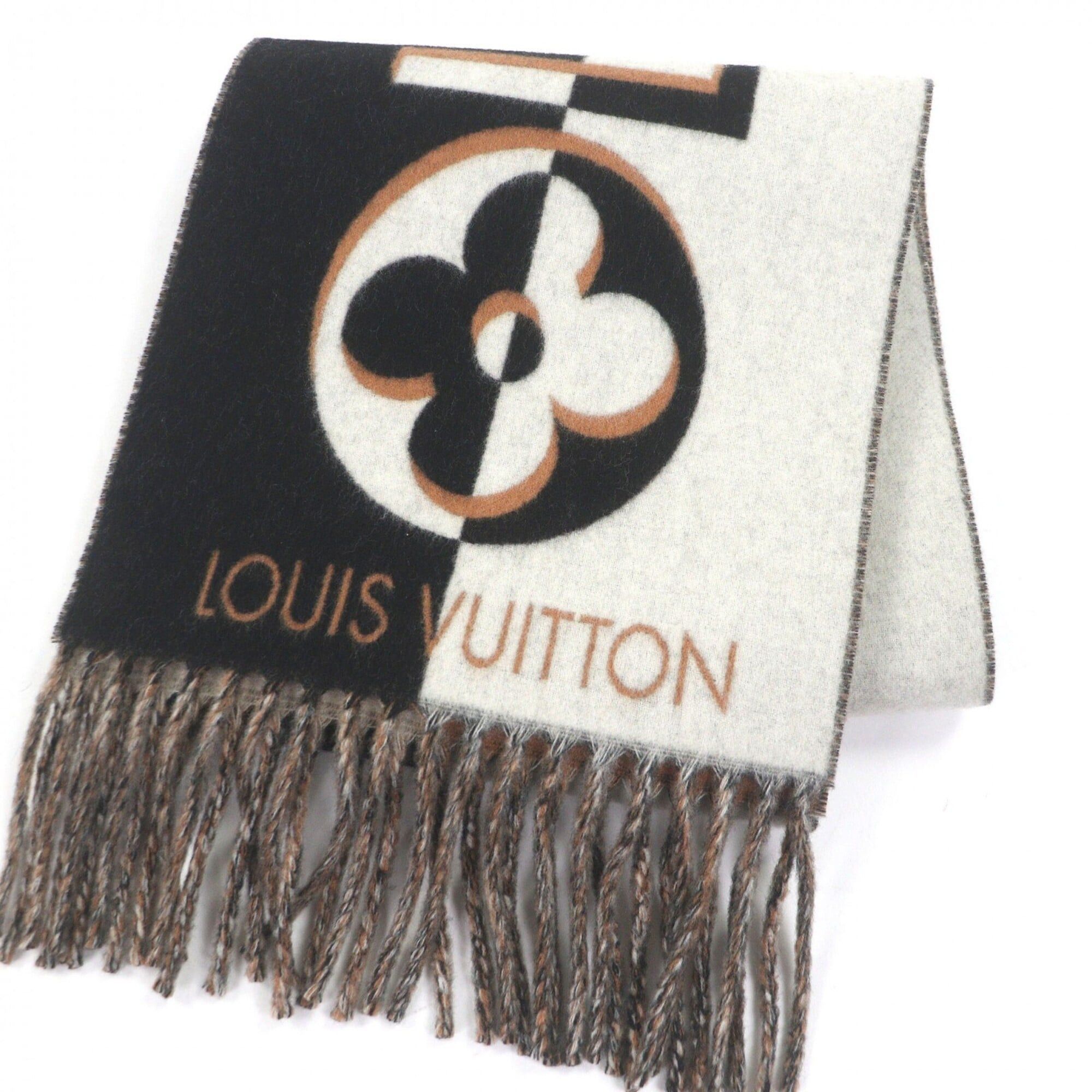 Louis Vuitton LOUIS VUITTON (Louis Vuitton) 2024 model M90806 Duo Infinity Wool Cashmere Fringe Scarf, Noir (Black), Made in Italy, Authentic, Men's. Size ONE SIZE - 1 Thumbnail