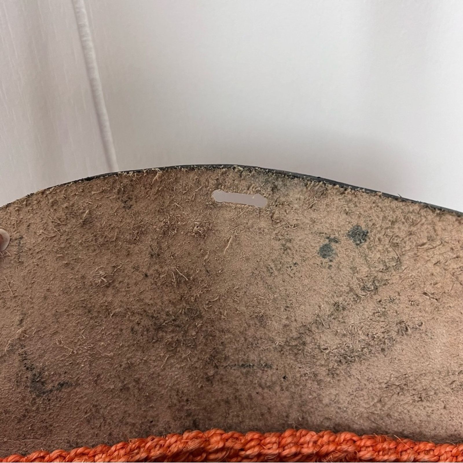 Other Handmade Black Tooled Leather Orange Raffia Crossbody Bag Size ONE SIZE - 7 Thumbnail