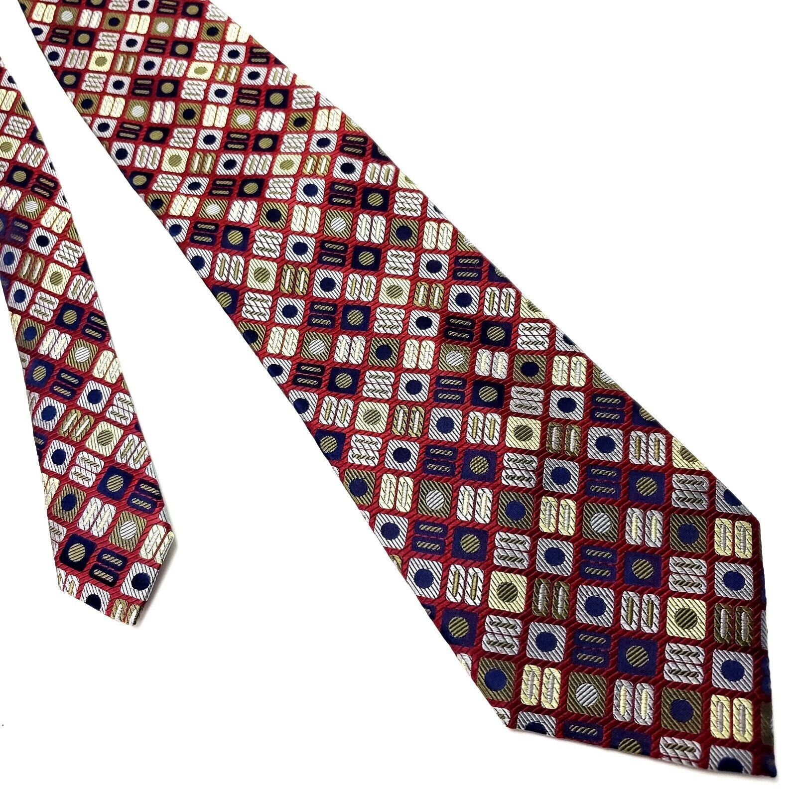 Designer Metropolitan by Lord & Taylor Multi Colored Silk Tie Woven G Size ONE SIZE - 1 Thumbnail