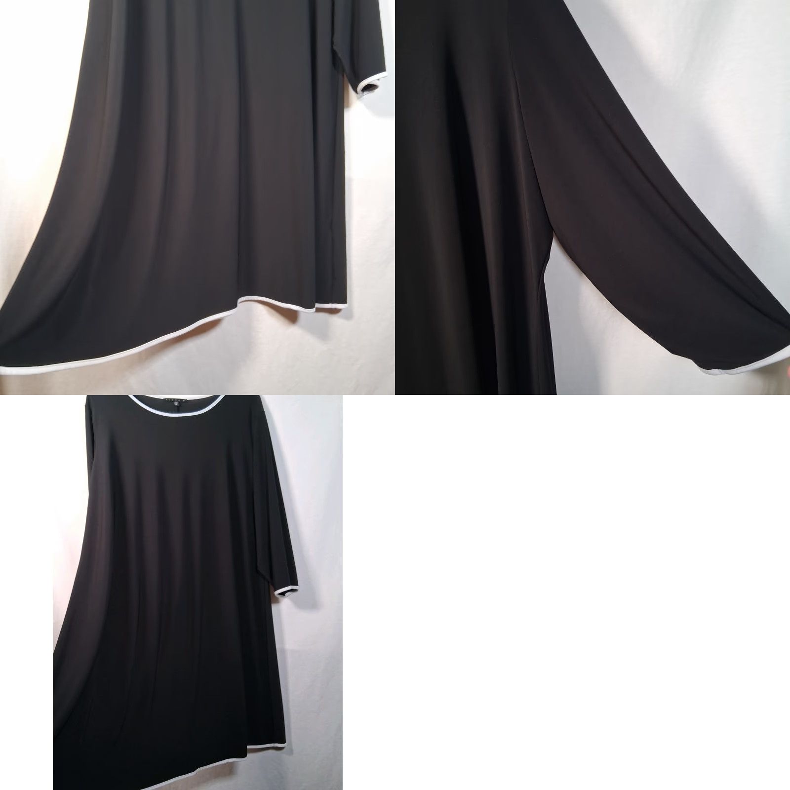 Vintage Tiana B Dress Plus Size Black White Trim Knee Length Classic Party Office Wear Size XXL / US 16-18 / IT 52-54 - 8 Thumbnail