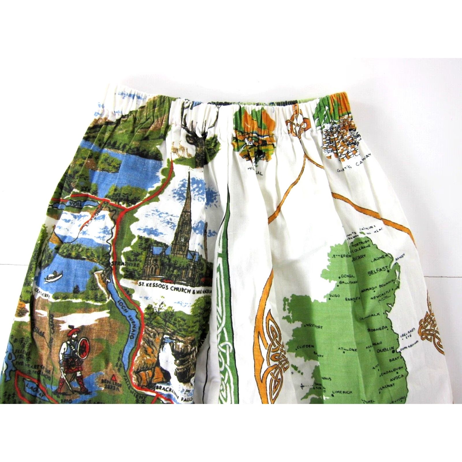 Vintage Or Clothing Cotton Green Blue Australia Lawn Bowling Midi Skirt Women Small Size 28" / US 6 / IT 42 - 6 Thumbnail