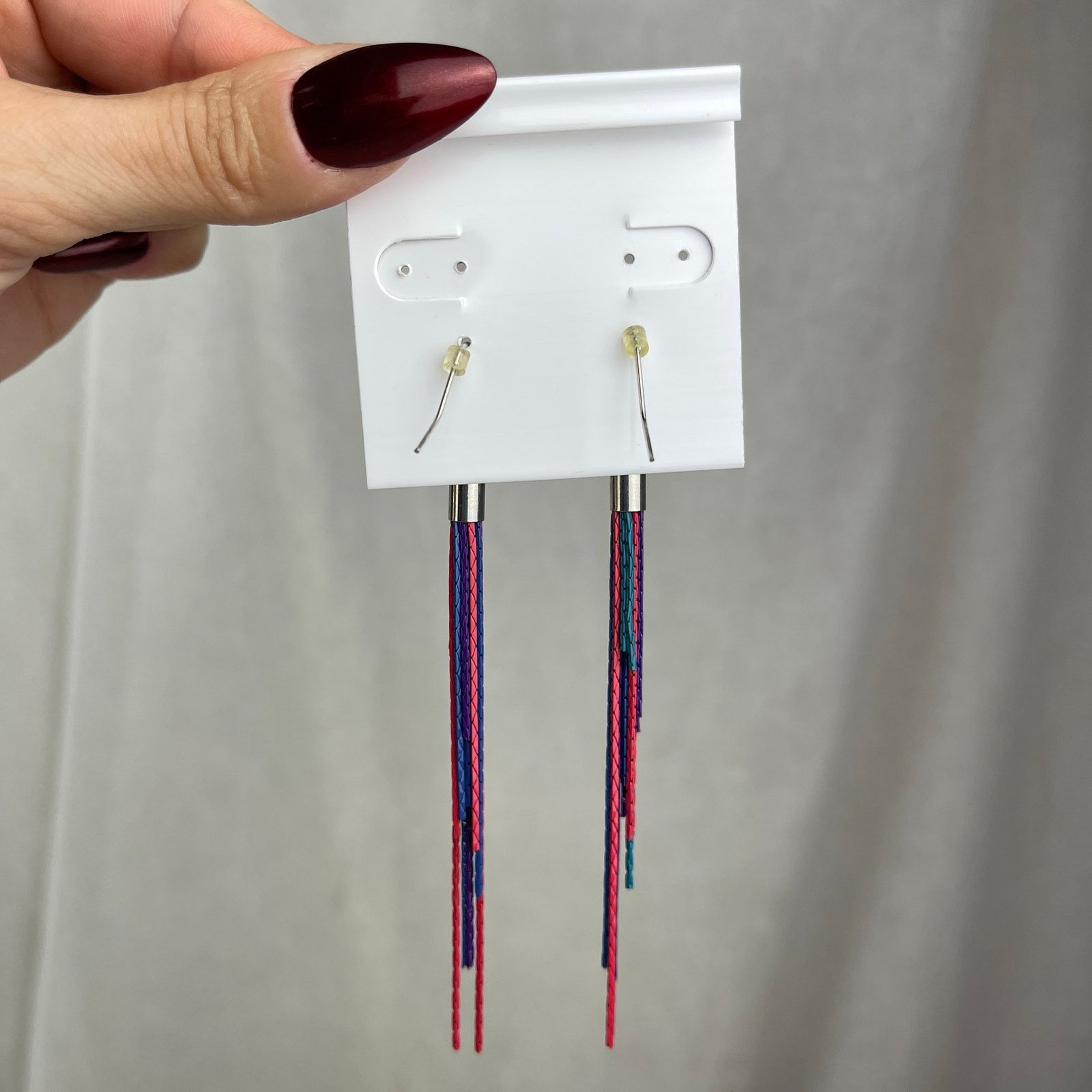 Other Colorful Chain Link Fringe Earrings Purple Teal Pink Blue Size ONE SIZE - 17 Thumbnail