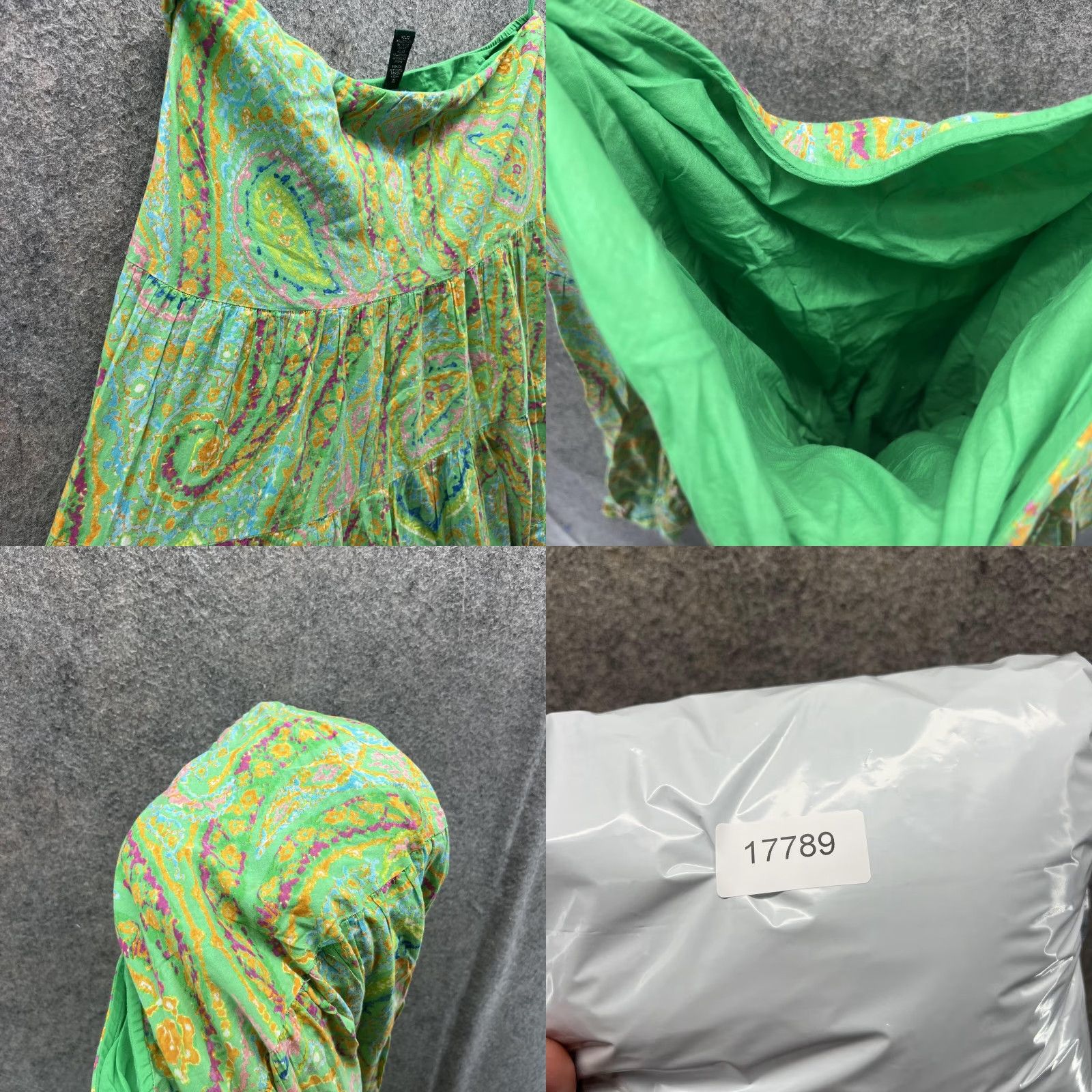 Ralph Lauren Lauren Ralph Lauren Dress Women Medium Green Paisley A-Line Casual Cotton Knee Length Ladies Womens Size M / US 6-8 / IT 42-44 - 8 Thumbnail