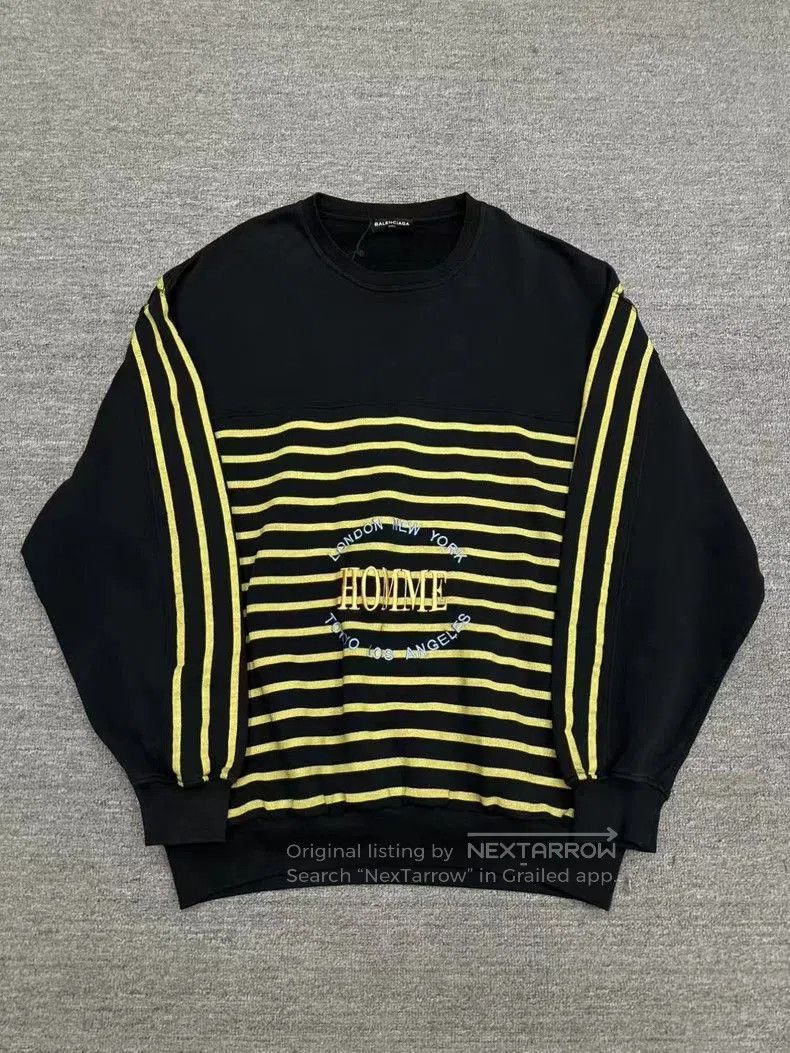 Balenciaga Balenciaga Homme Stripe Letter Sweatshirt. Size US M / EU 48-50 / 2 - 1 Thumbnail