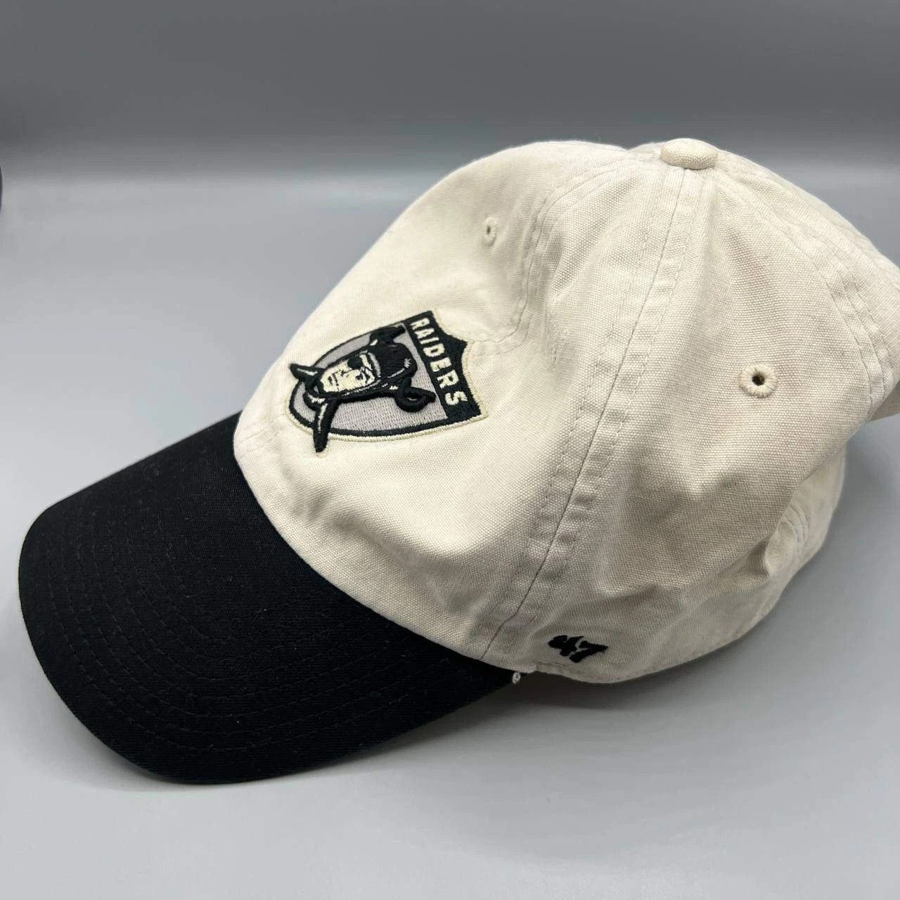 47 Brand Las Vegas Raiders Hat Men Cream Black Embroidered Strap Back Size ONE SIZE - 6 Thumbnail