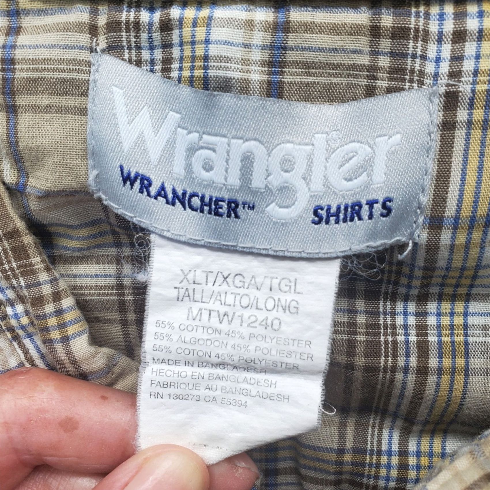 Wrangler Wrangler Wrancher Western Shirt Mens XLT Multi Plaid Collared Pearl Snap MTW1240 Size US XL / EU 56 / 4 - 6 Thumbnail