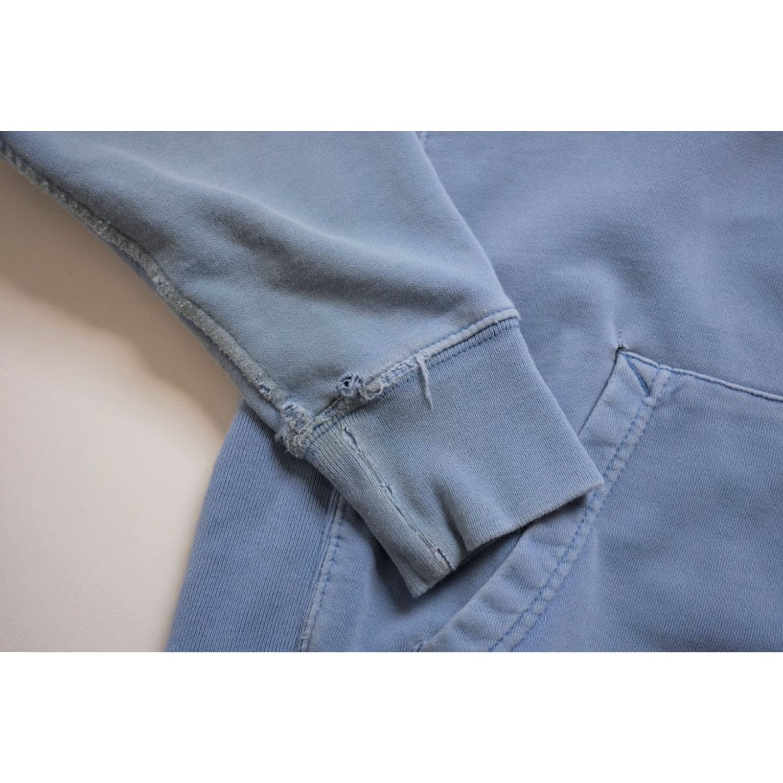 J.Crew J.CREW Hoodie Men M Blue 90s Fleece Distressed VTG 2018 Pullover Hooded Sweatshirt Size M Large Pit-to-Pit 22" Length 26" Sleeve 24" Crew Neck Cotton Size US M / EU 48-50 / 2 - 5 Thumbnail