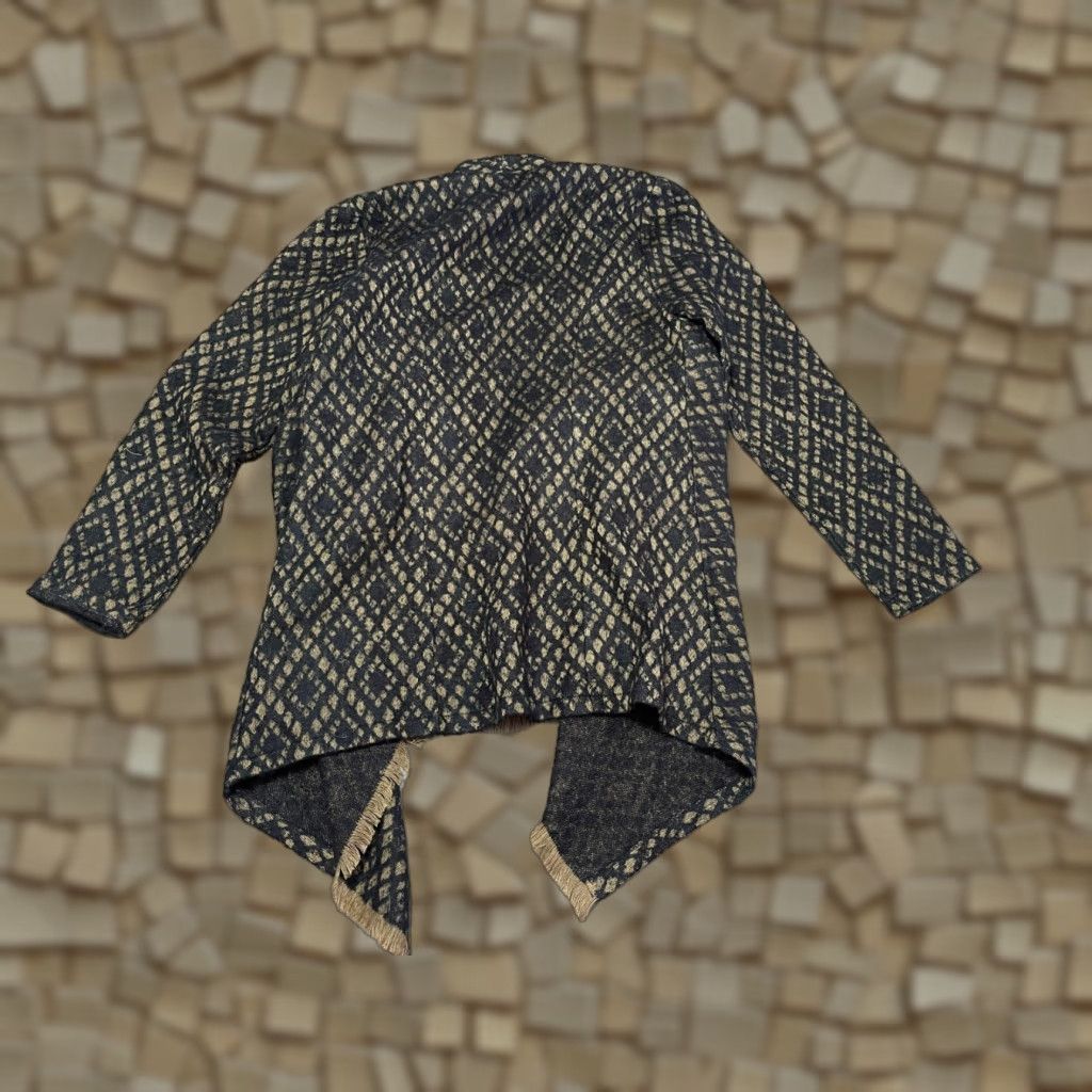 Vintage Ruff Hewn Sweater Cardigan, Women's Medium, Brown Black Open Cardigan, Regular Fit, Long Sleeve, Solid, Fall Spring Summer, Womens Size M / US 6-8 / IT 42-44 - 1 Thumbnail
