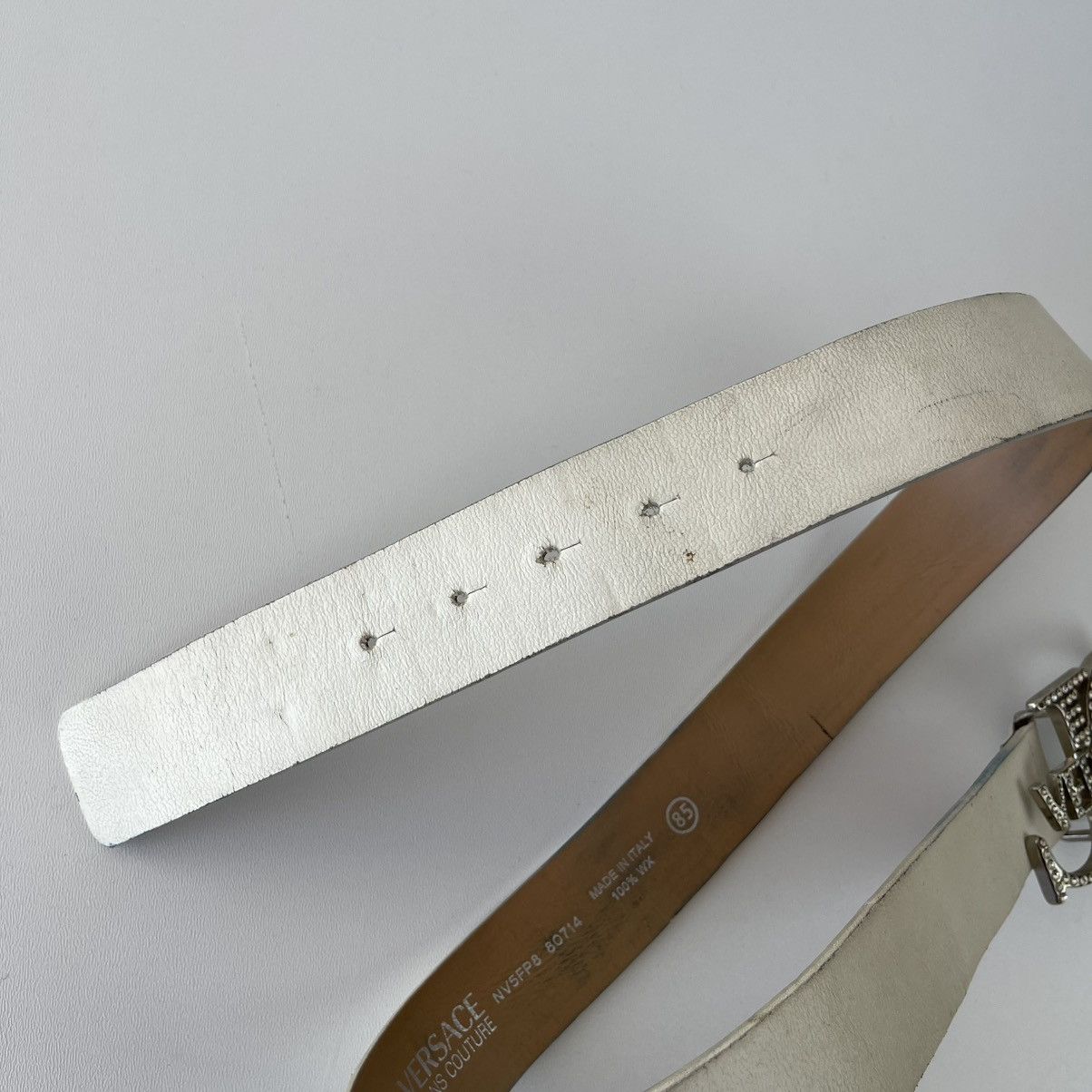 Versace Jeans Couture Versace Jeans Couture 100% WX Belt White NV5FP8 80714 Size 32 - 6 Thumbnail