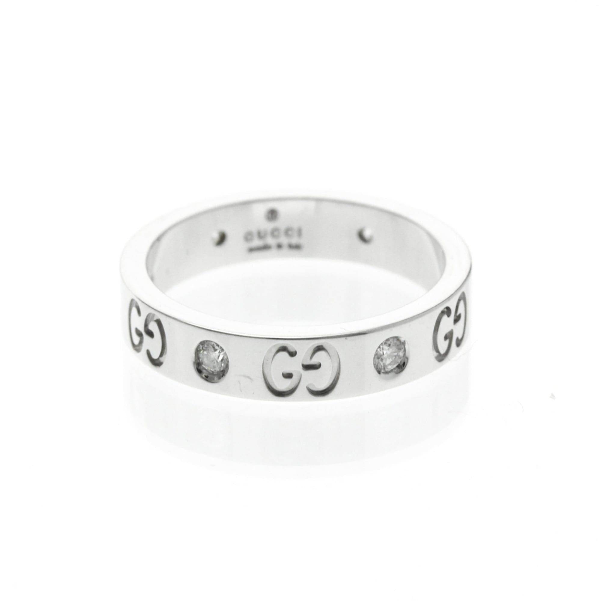 Gucci Gucci Icon Diamond Ring White Gold (18K) Fashion Diamond Band Ring Silver Size ONE SIZE - 1 Thumbnail
