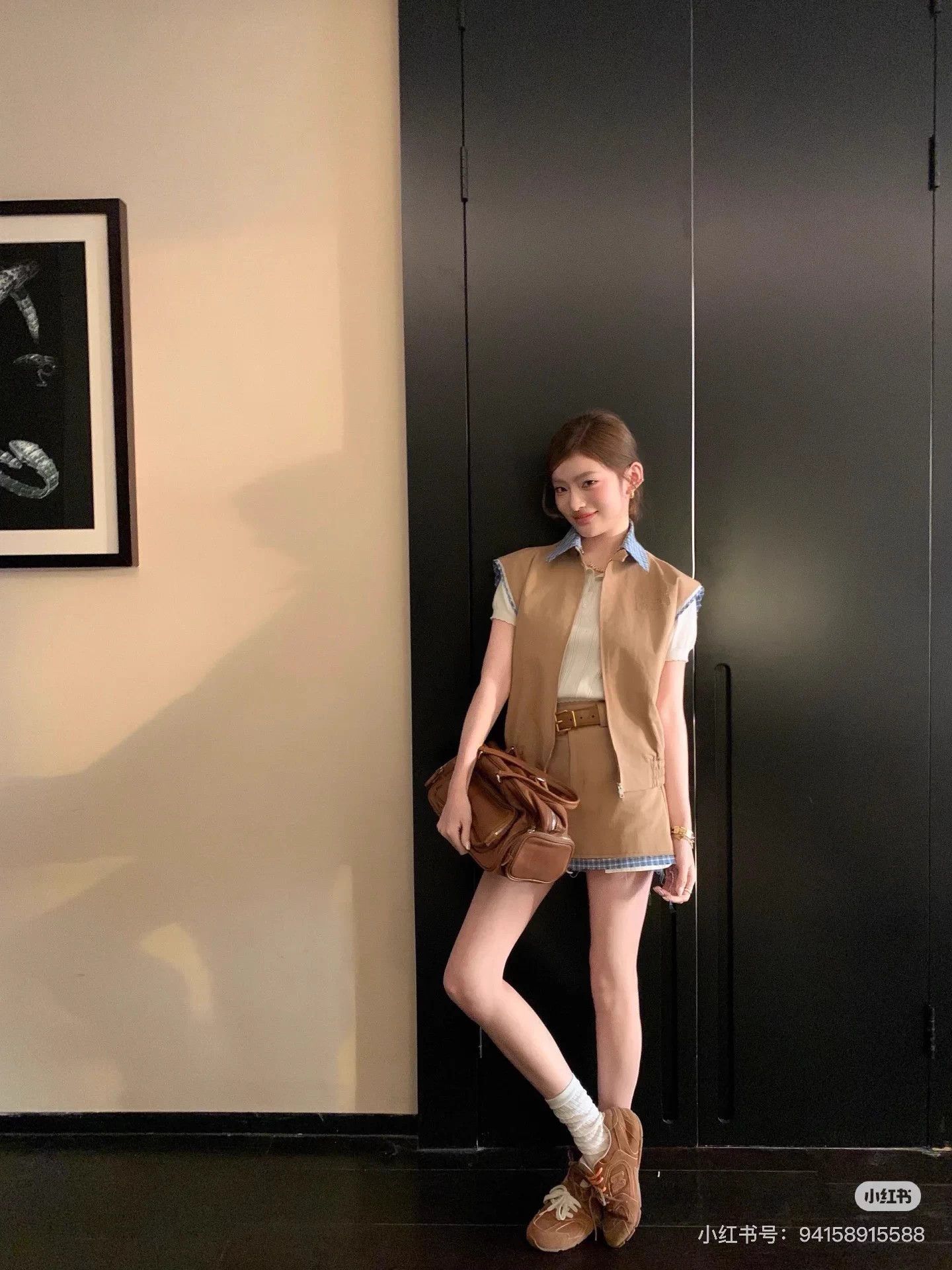 Miu Miu MIU MIU 25ss layered khaki check vest Size XS / US 0-2 / IT 36-38 - 4 Thumbnail