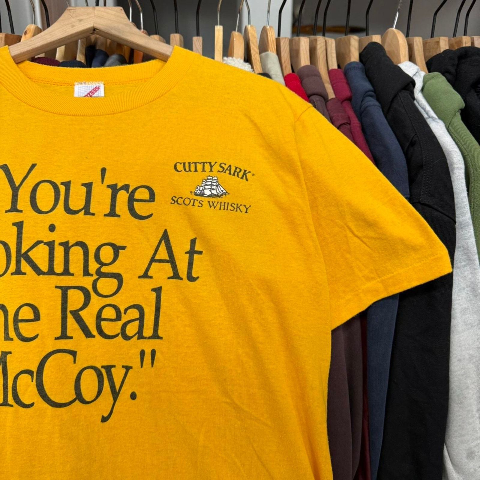 Jerzees Vintage 80s Cutty Sark Scots Whisky Promo Shirt Size US L / EU 52-54 / 3 - 3 Thumbnail