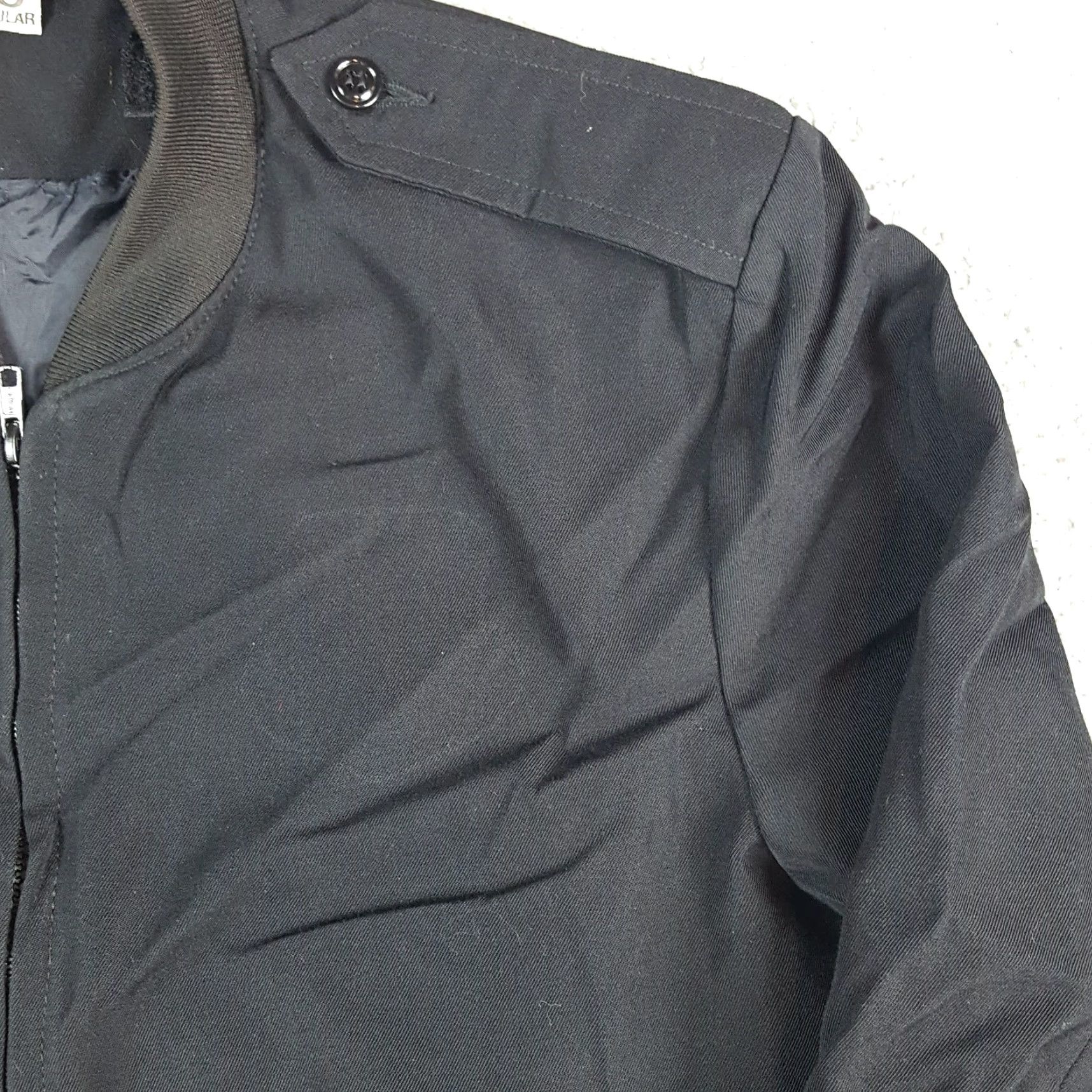 Vintage VINTAGE Wool Blend Black Military Bomber Women's Size 10 Zip Up Army Flyer Uniform Jacket Size L / US 10 / IT 46 - 4 Thumbnail