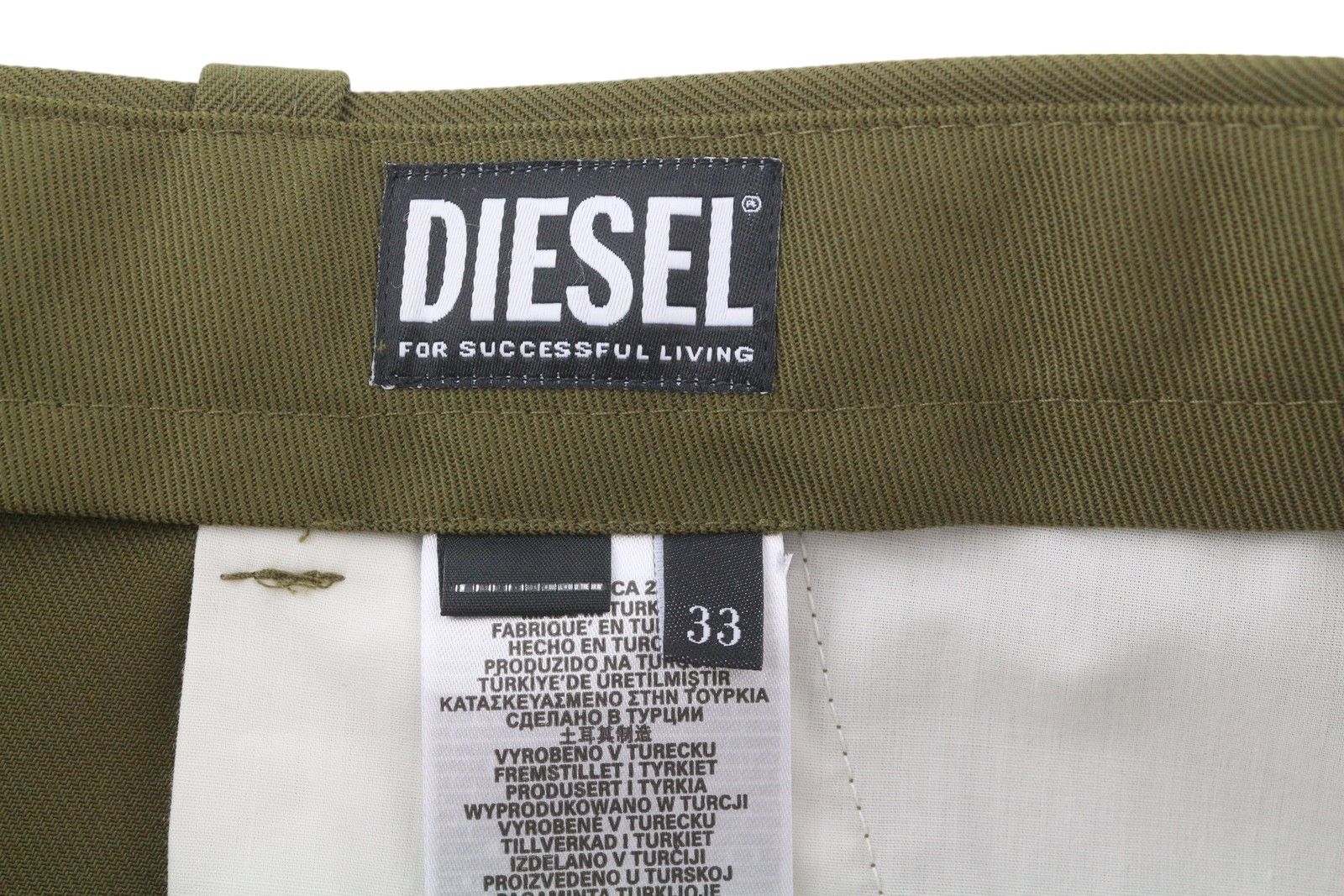 P-RHEE-NW W33 Green Wool Blend Pleated Zip Cargo 85376