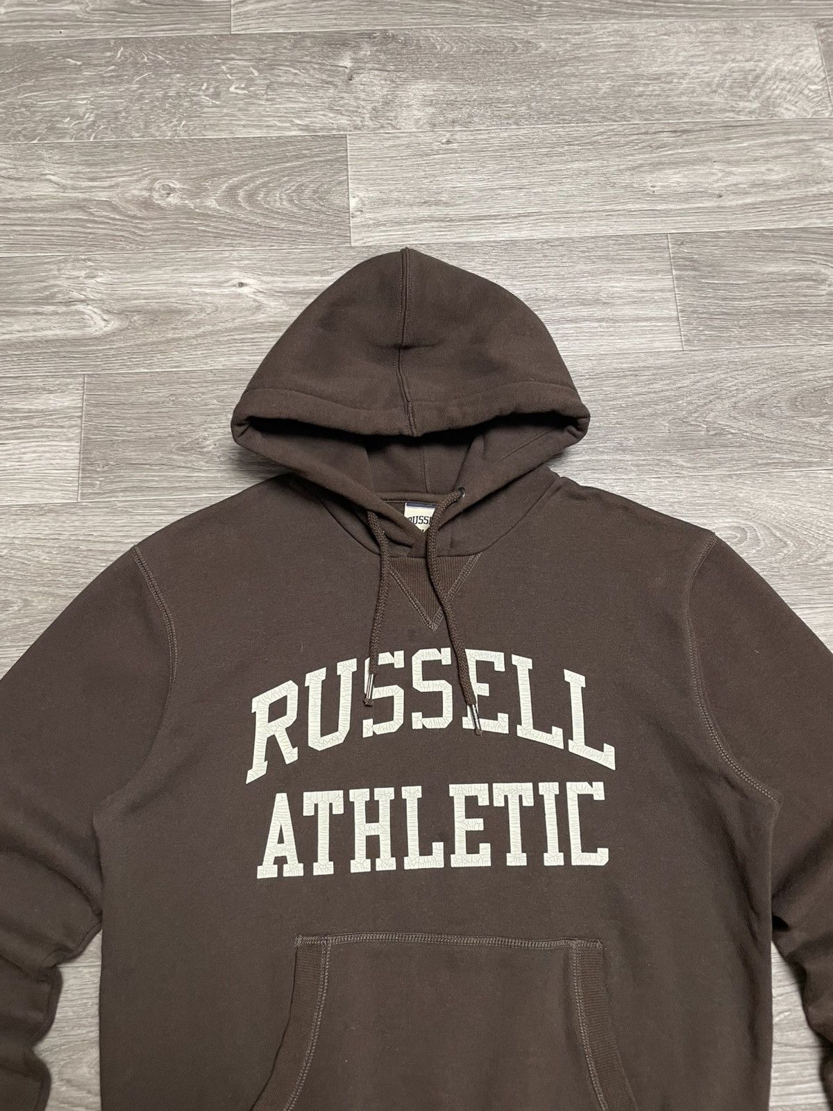 Russell Athletic Vintage Russell Athletic Big Logo Brown Hoodie Y2K Size US S / EU 44-46 / 1 - 2 Thumbnail