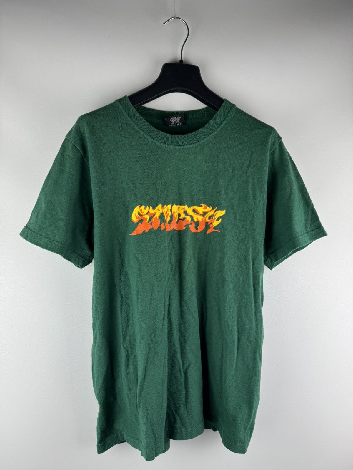 Stussy Stussy Flames 🔥 Heavyweight T-Shirt Dark Green Size US S / EU 44-46 / 1 - 1 Thumbnail