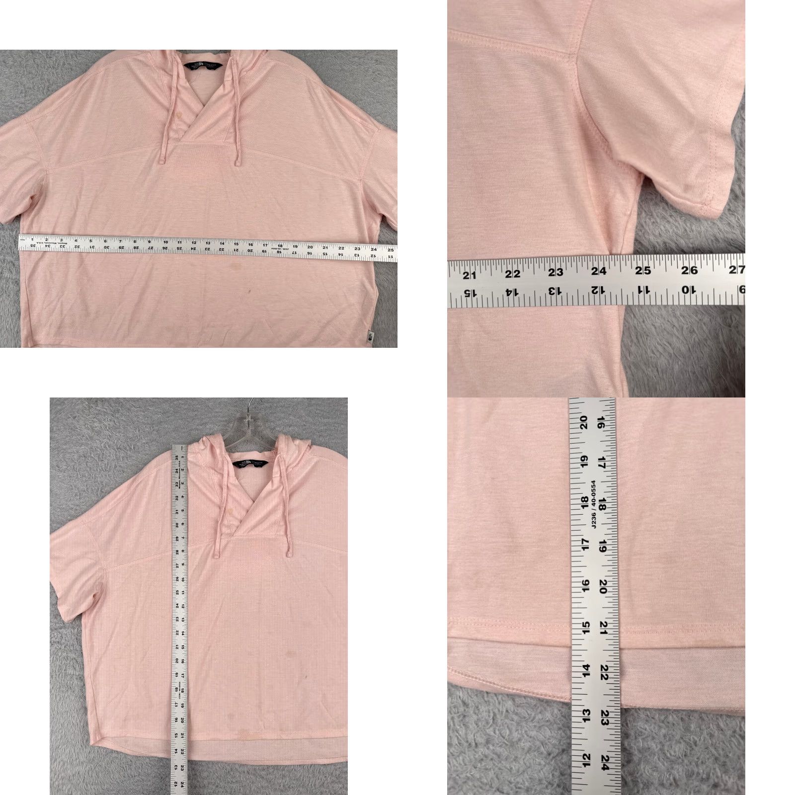 The North Face The North Face Shirt Womens L Pink Hooded V-Neck Short Sleeve Polyester Outdoor Womens Size L / US 10 / IT 46 - 8 Thumbnail