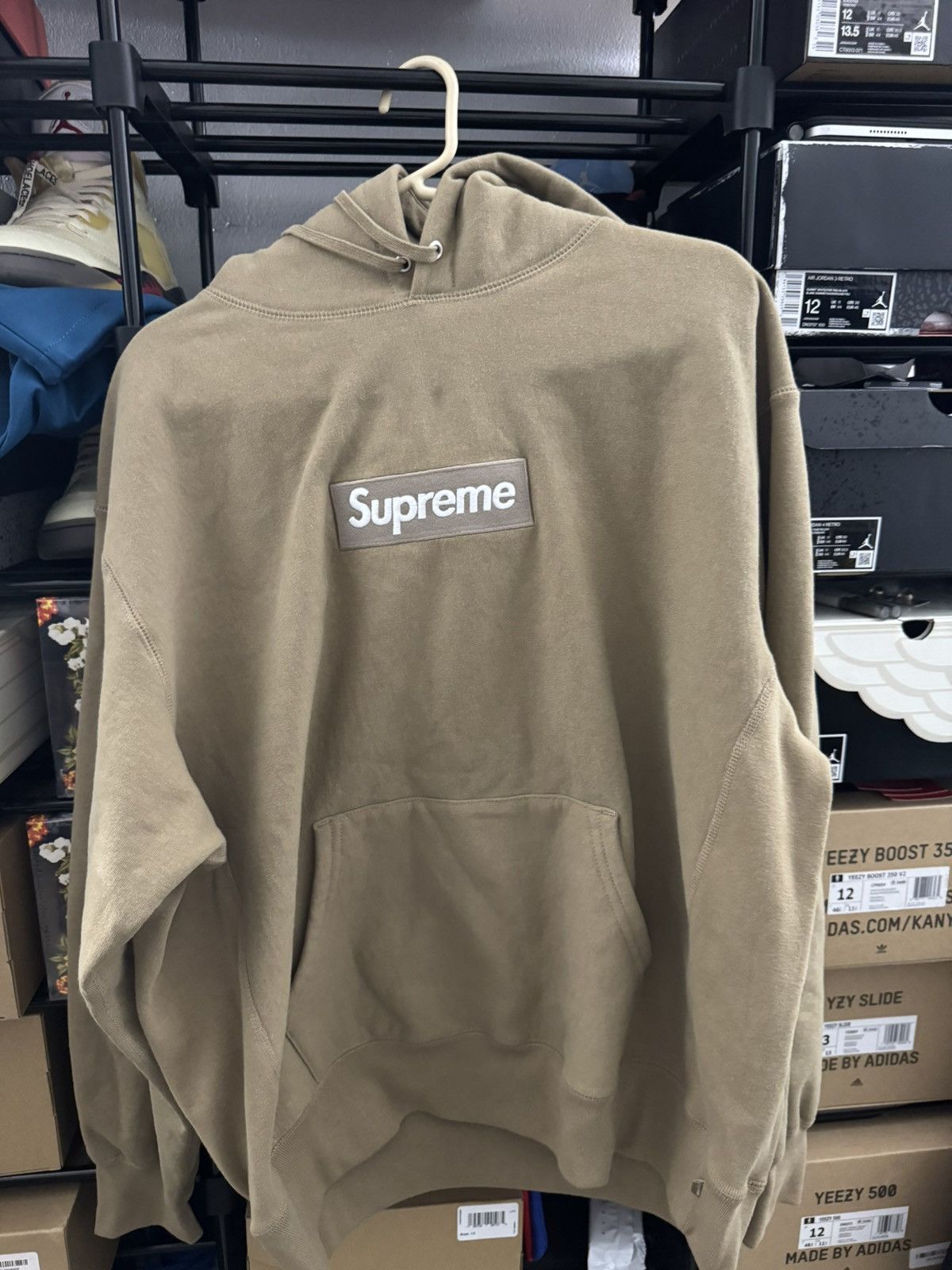 Supreme Supreme Box Logo Hooded Sweatshirt Dark Sand Hoodie FW23 ...