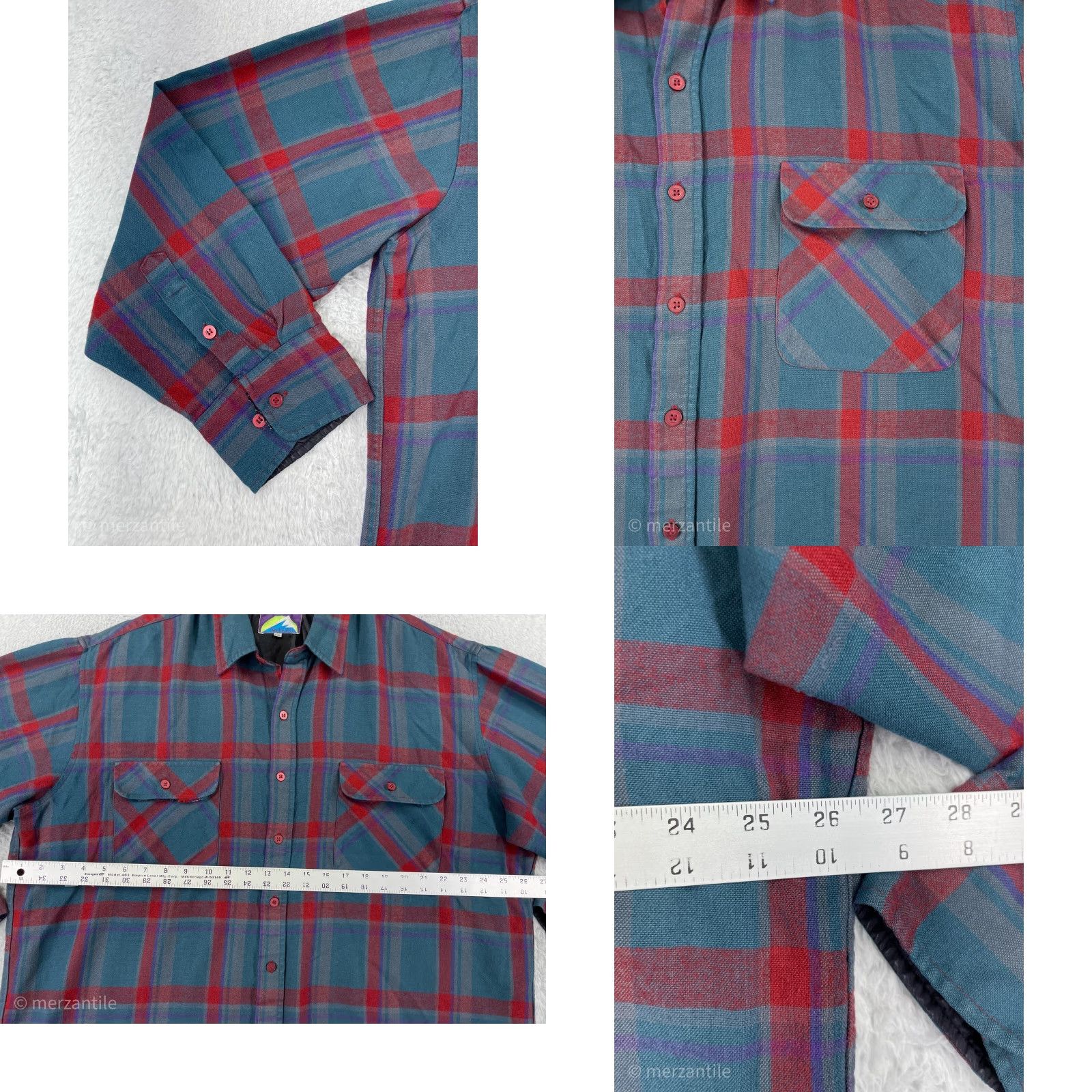 Vintage Northcrest Men's Shirt 2XL Green Plaid Flannel Button-Up 100% Acrylic Casual Workwear Camp Outdoor Men’s Shirt Size US XXL / EU 58 / 5 - 9 Thumbnail