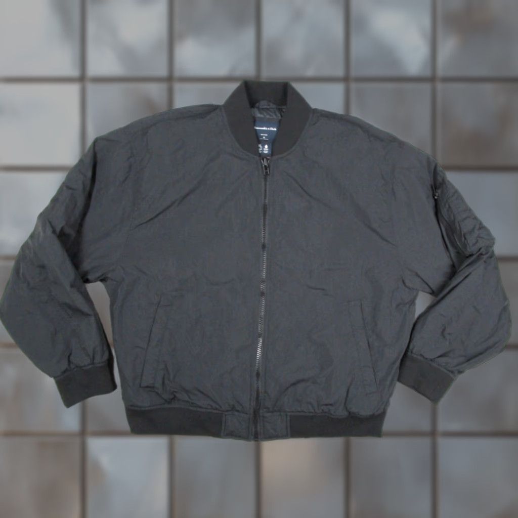 Abercrombie & Fitch Abercrombie & Fitch Jacket Mens XL Black Relaxed Full Zip Bomber Flight Military Size US XL / EU 56 / 4 - 1 Thumbnail