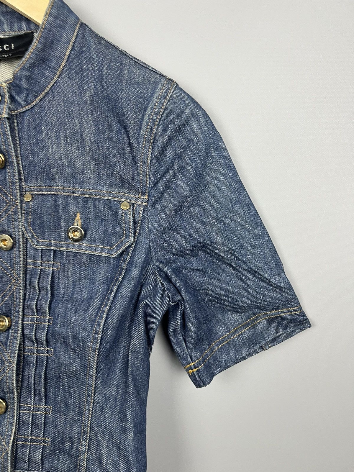 Gucci Rare Vintage Gucci Tomford Era Denim Jacket short sleeve Size XS / US 0-2 / IT 36-38 - 8 Thumbnail