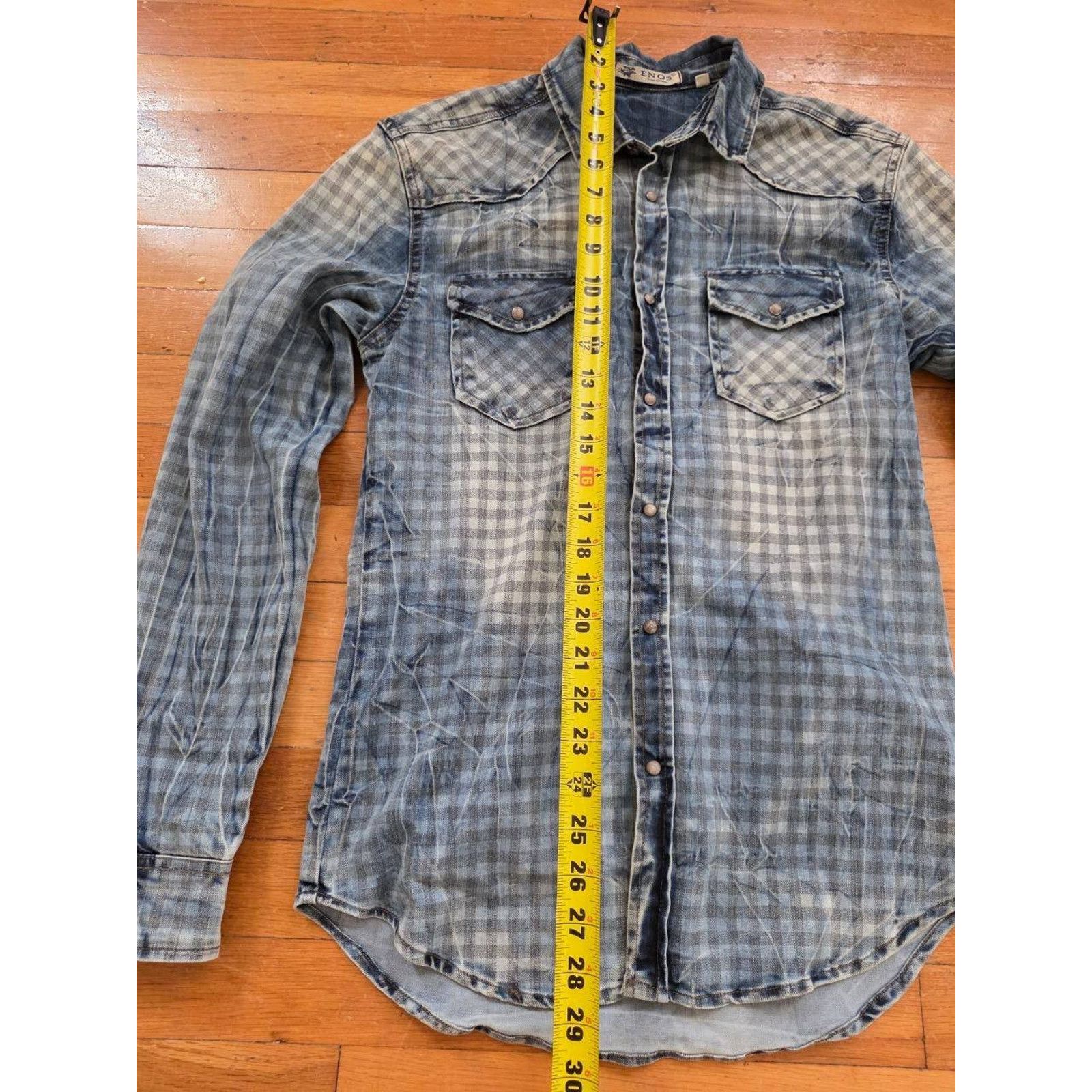 & Other Stories ENOS Men's stylish blue checked denim Medium A001617 Size US M / EU 48-50 / 2 - 2 Thumbnail